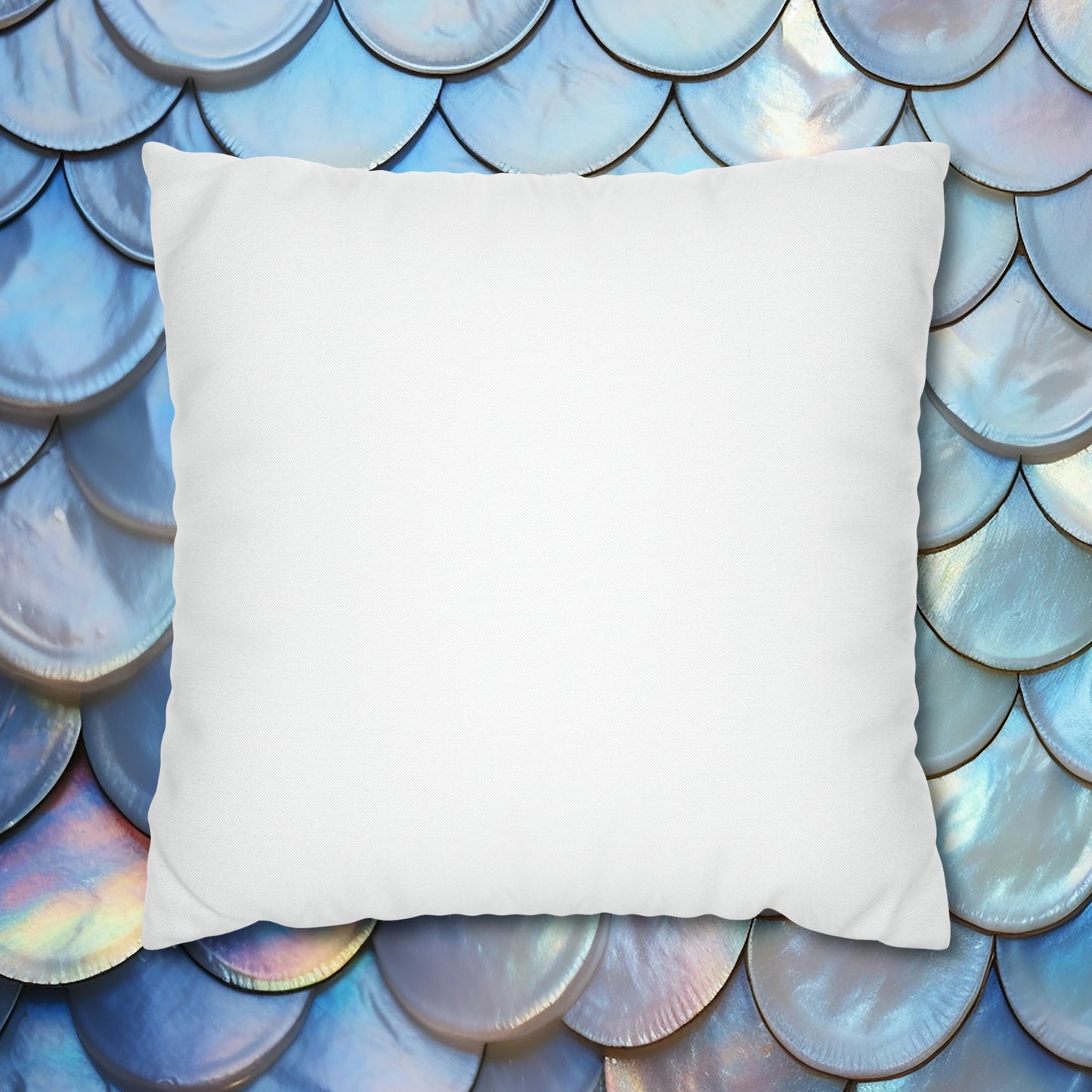 plain white square pillowcase front