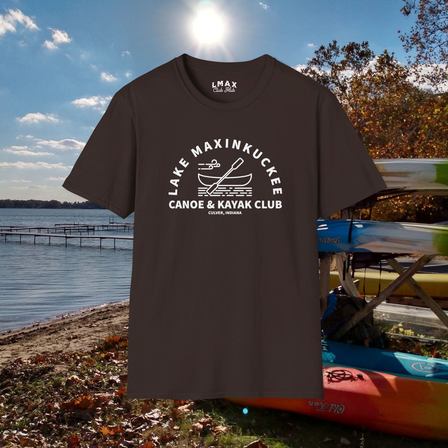 Lake Maxinkuckee Canoe & Kayak Club White Print Unisex Softstyle T-Shirt