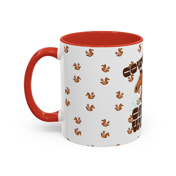 Cowgirl on the water mug with cowgirl on horse float ring