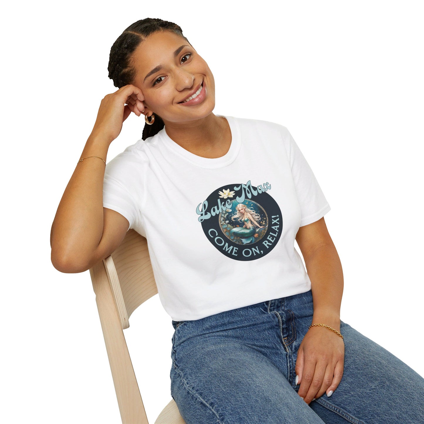 Maxinkuckee Mermaid 6 Graphic Unisex Softstyle T-shirt