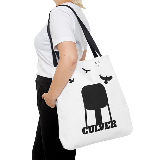 Culver Water Tower with Turkey Vultures in Black Silhouette Tote Bag (AOP)