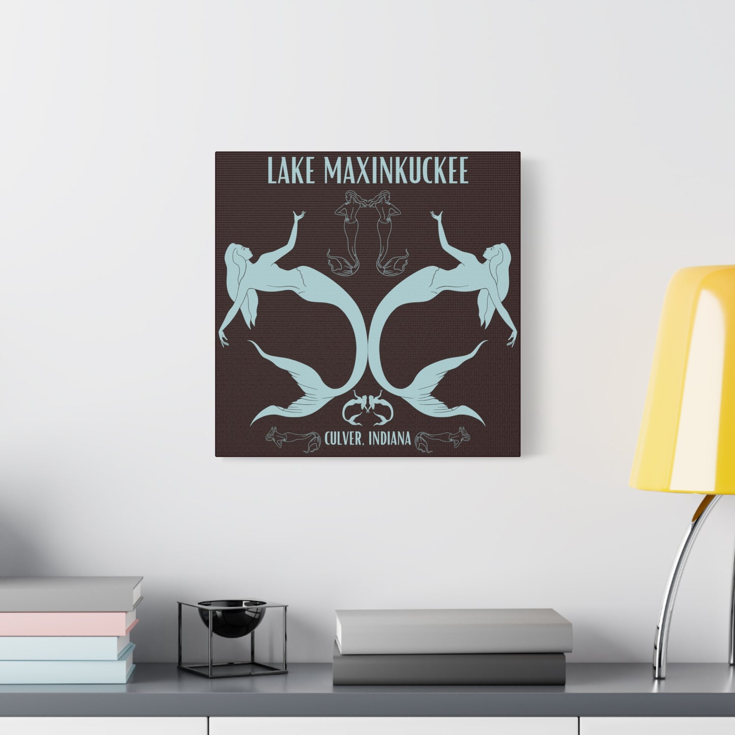 Mermaids in Silhouette (TWINSIES), Matte Canvas, Stretched, 1.25"