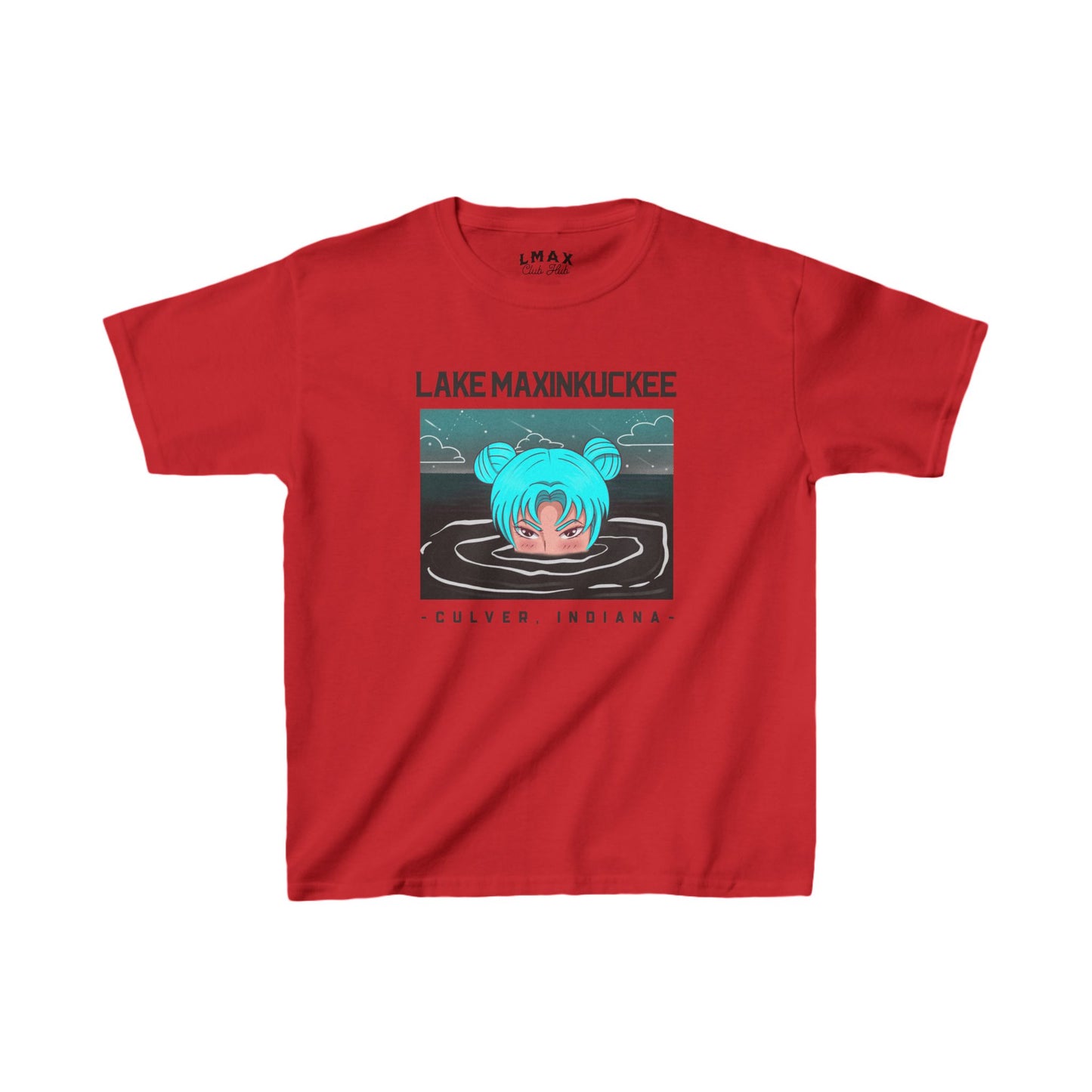 Lake Life Lake Maxinkuckee Culver Indiana Soaking Girl Graphic Kids Heavy Cotton™ Tee