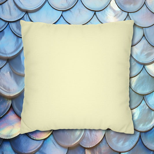 plain cream square pillowcase front