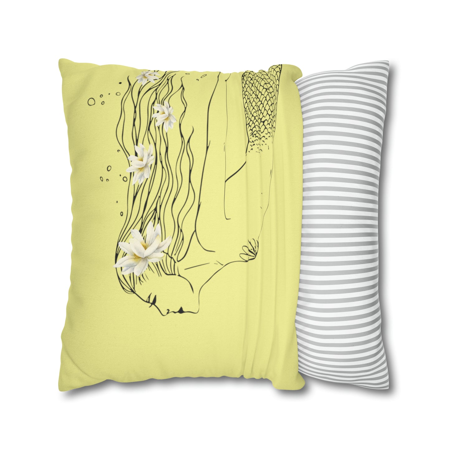 Makin' Waves at Lake Maxinkuckee Swimmer Mermaid (SUN) Spun Polyester Square Pillow Case