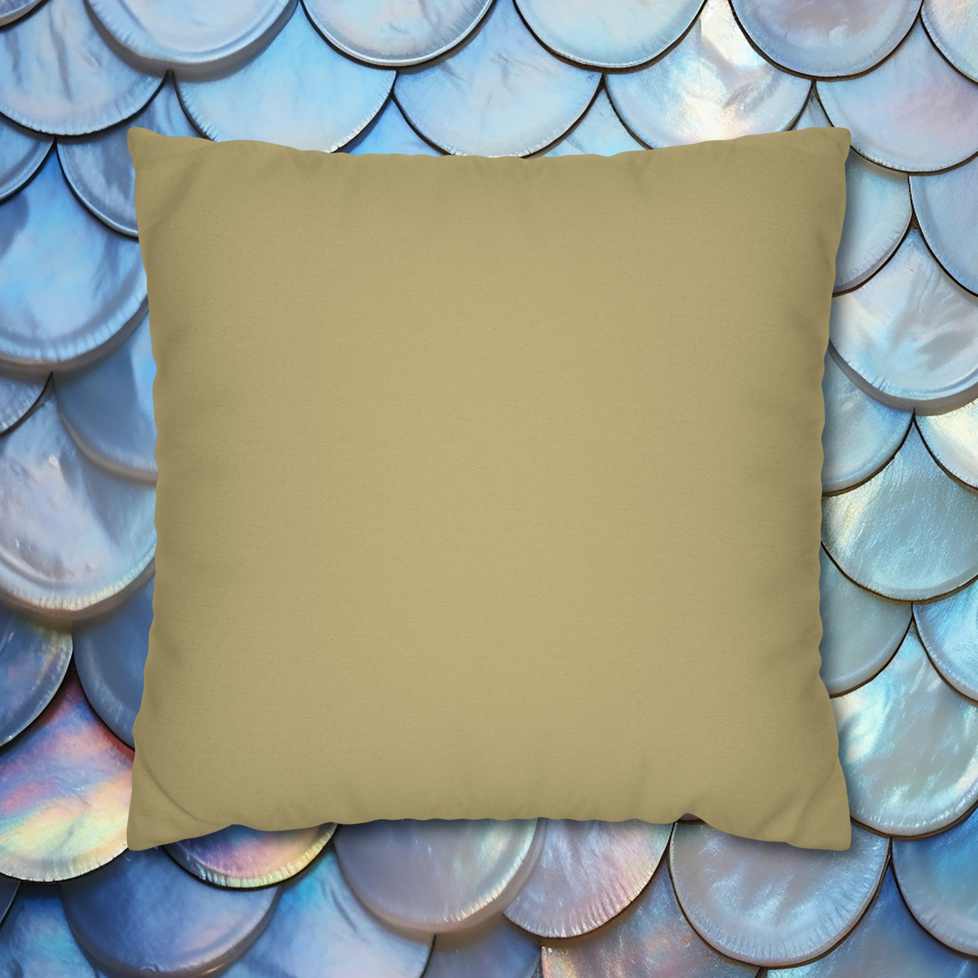 plain sand beige square pillowcase front