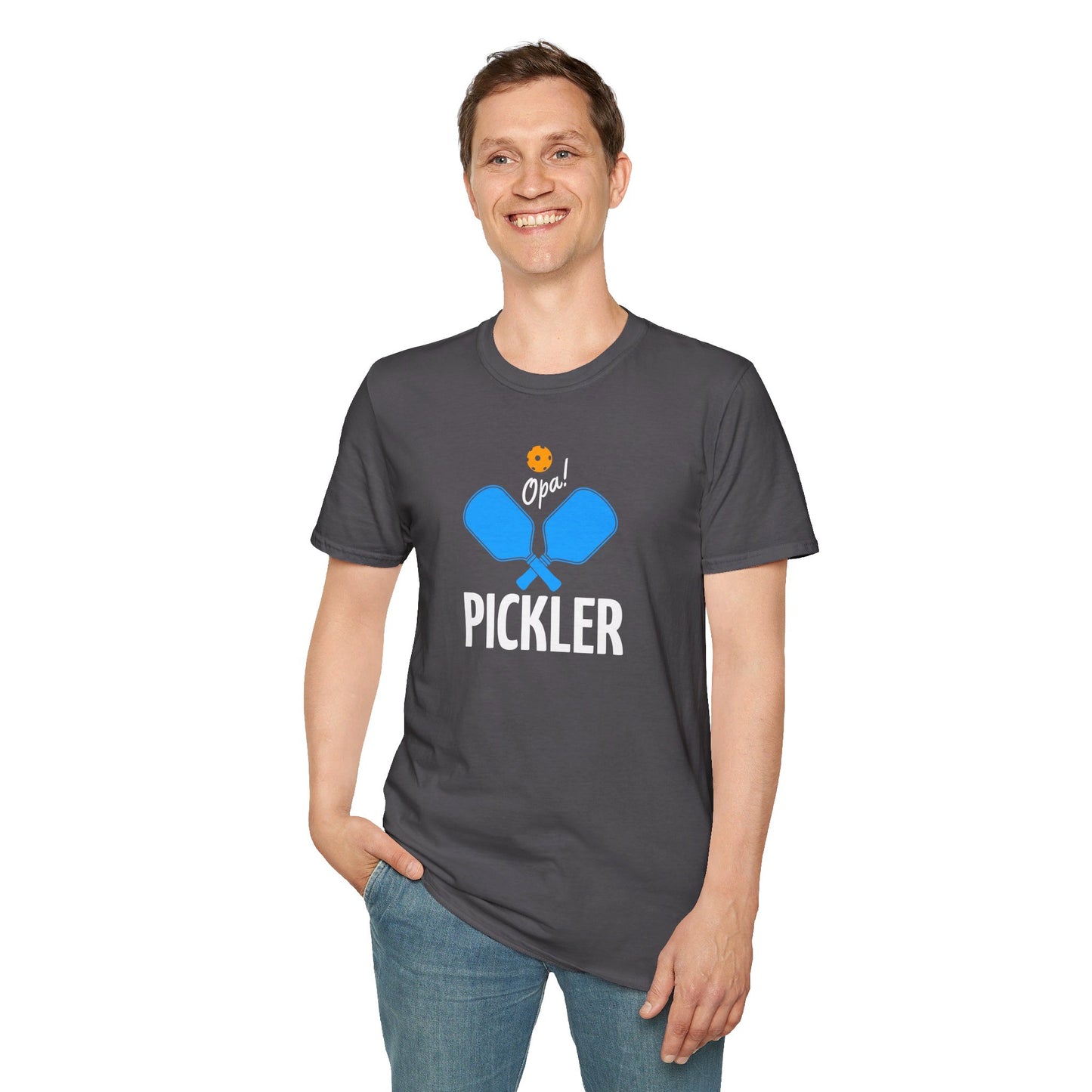 PICKLER Opa! Pickle Ball Unisex Softstyle T-Shirt