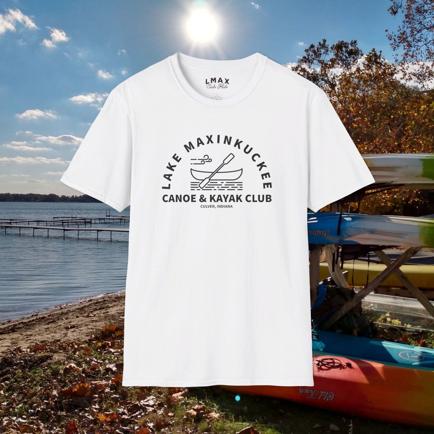 Lake Maxinkuckee Canoe & Kayak Club Black Print Unisex Unisex Softstyle T-Shirt