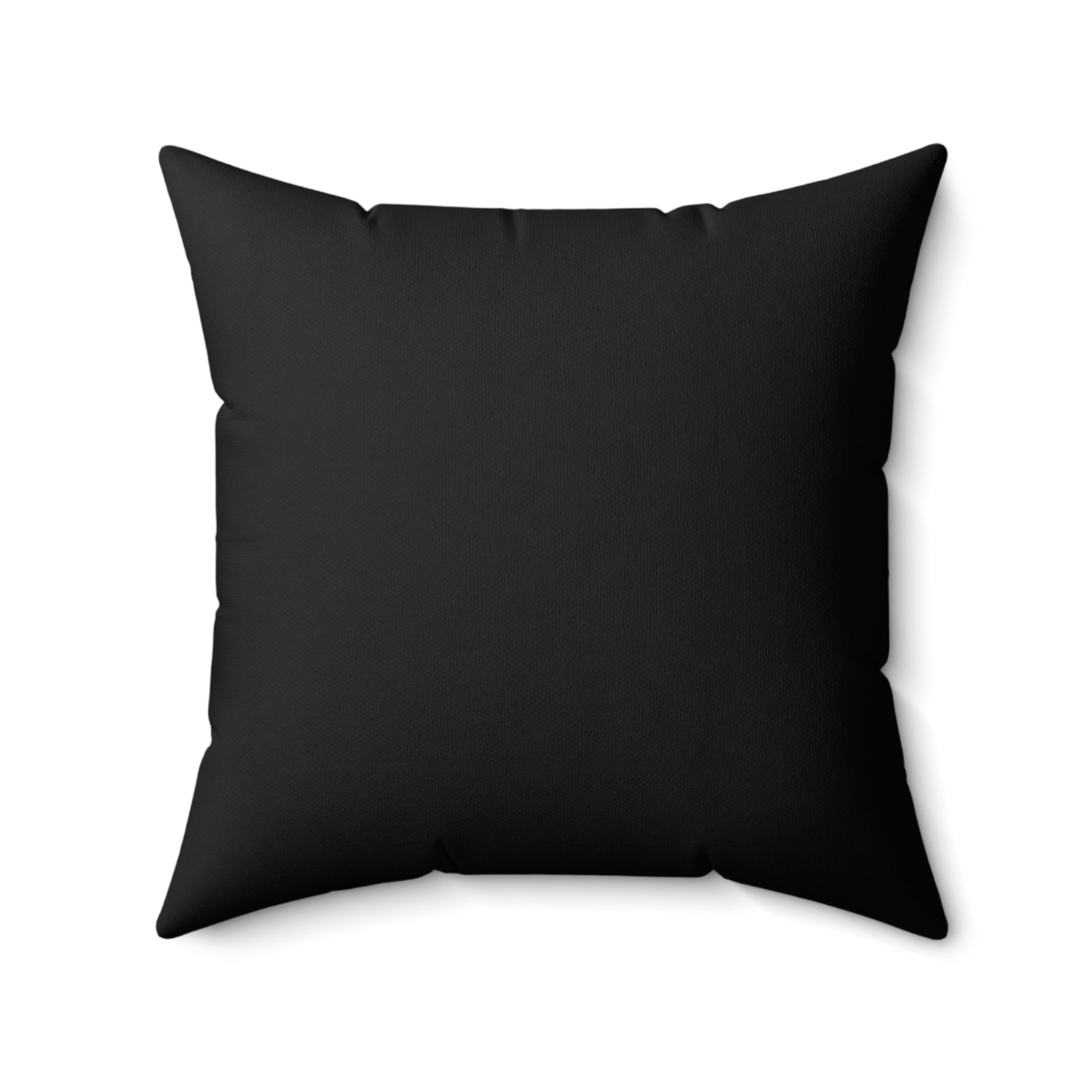 plain black square pillow front