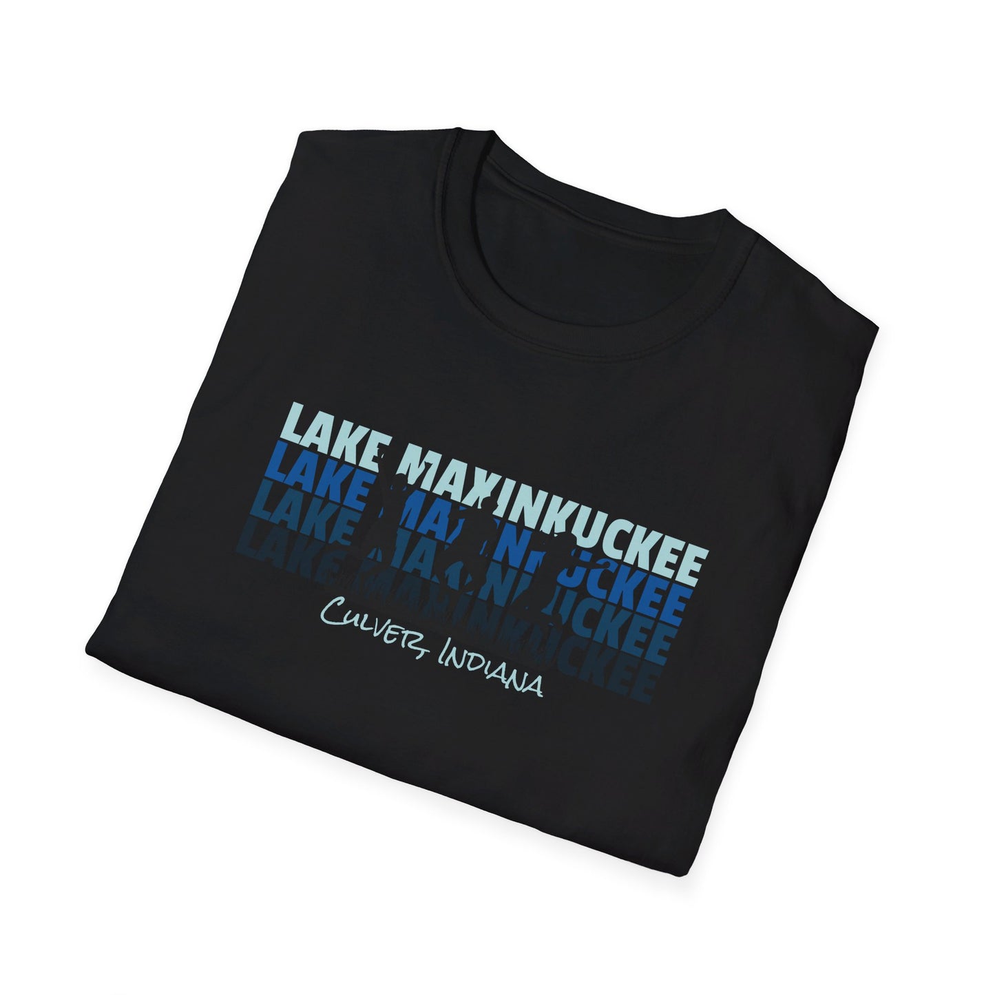 Lake Maxinkuckee Culver Indiana (BLUES) Graphic Unisex Softstyle T-Shirt