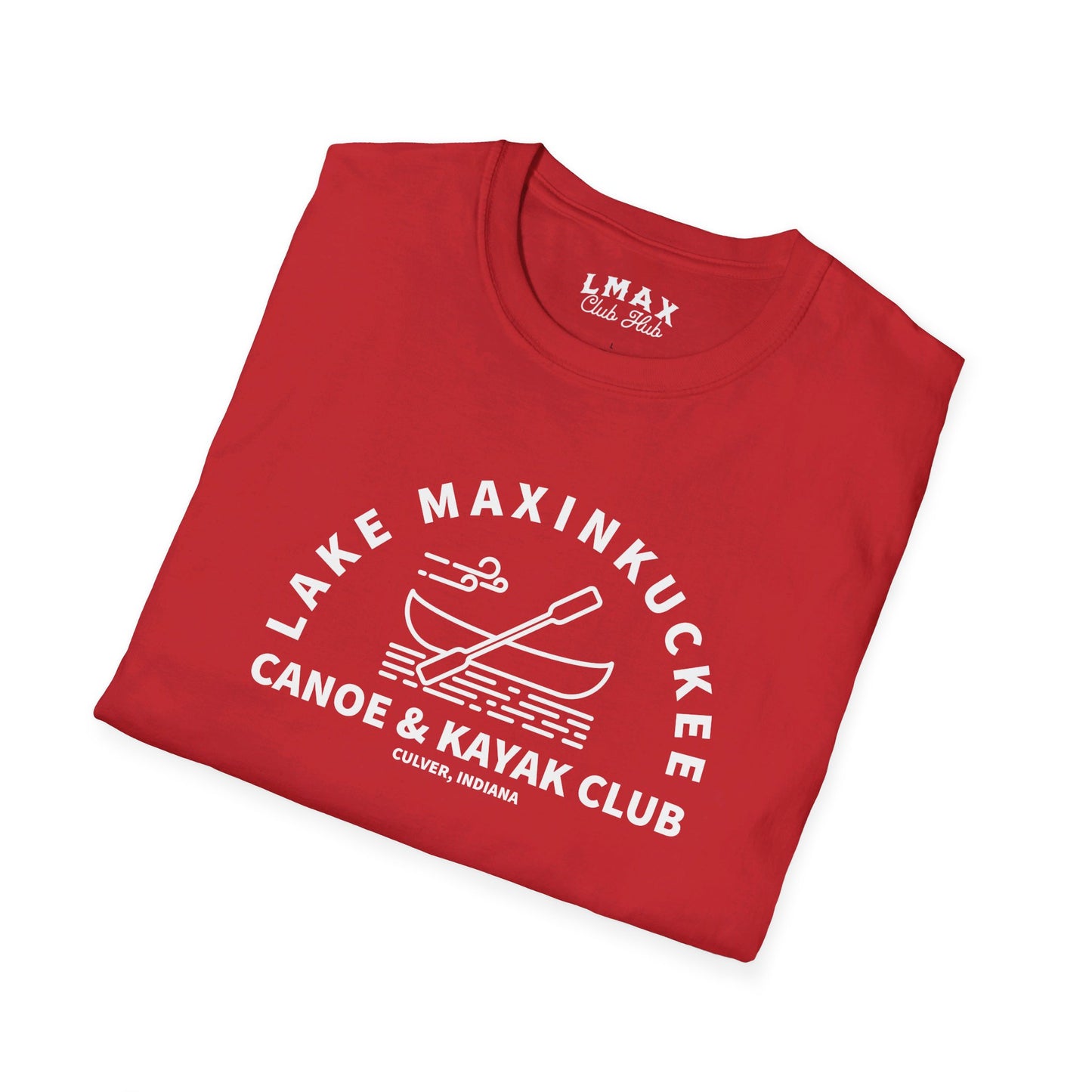 Lake Maxinkuckee Canoe & Kayak Club White Print Unisex Softstyle T-Shirt