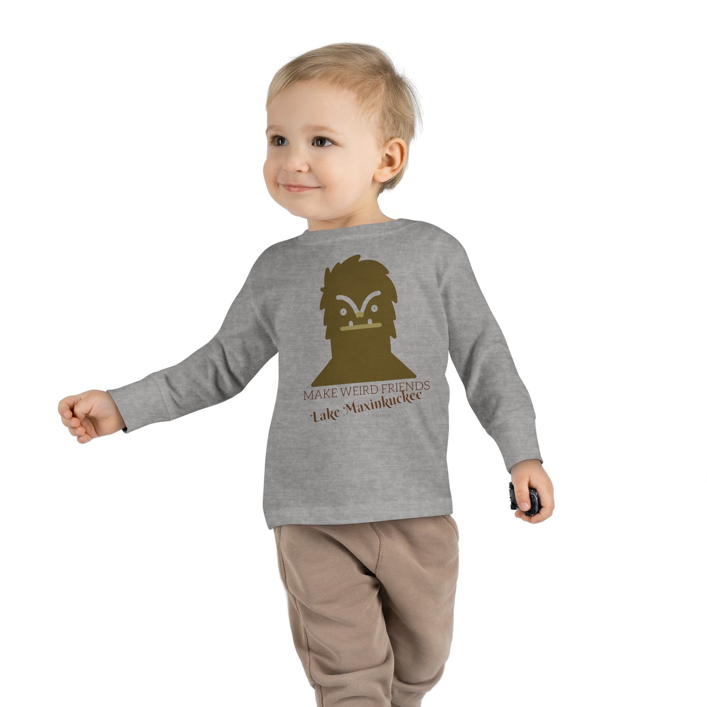 Lake Maxinkuckee Make Weird Friends Toddler Long Sleeve Tee