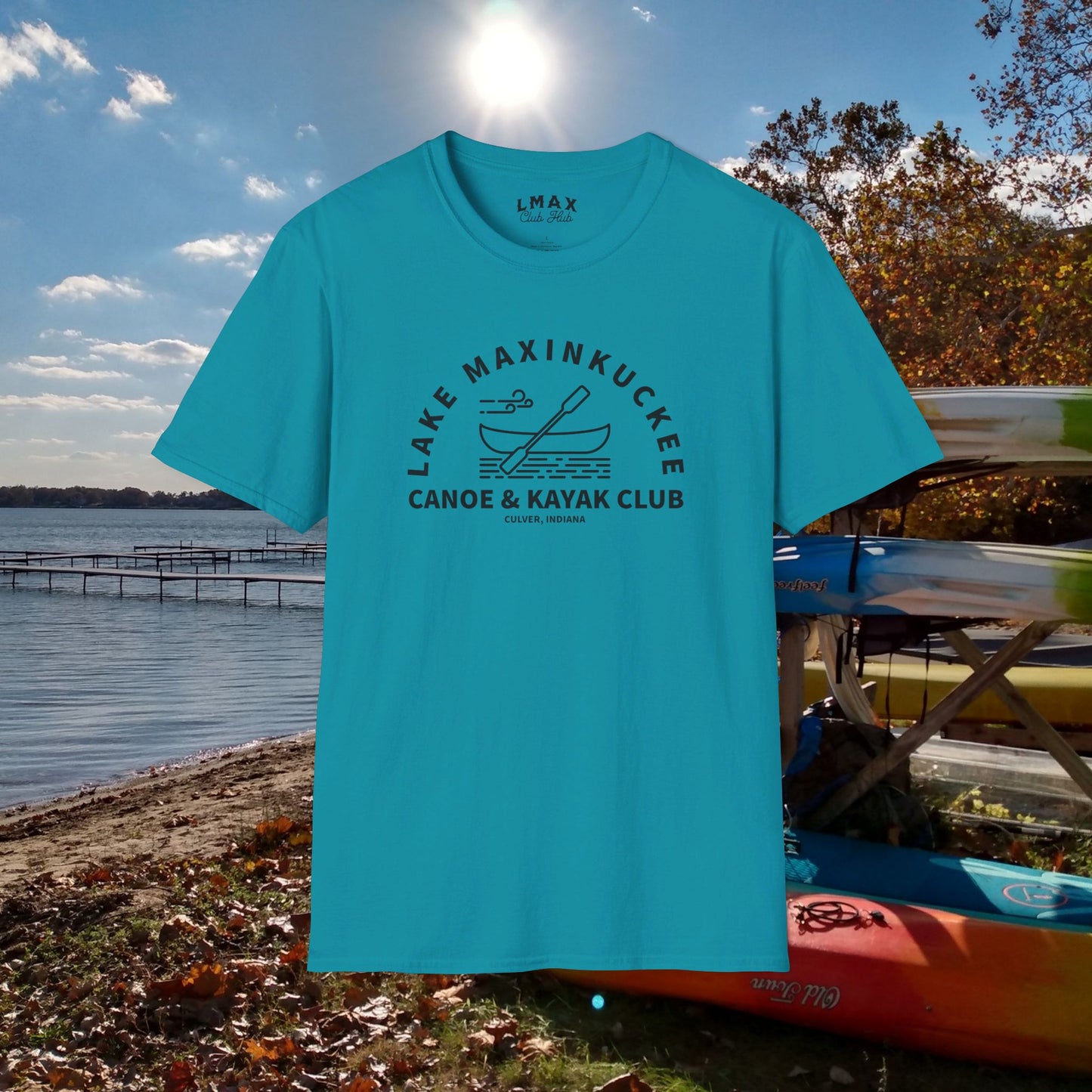 Lake Maxinkuckee Canoe & Kayak Club Black Print Unisex Unisex Softstyle T-Shirt