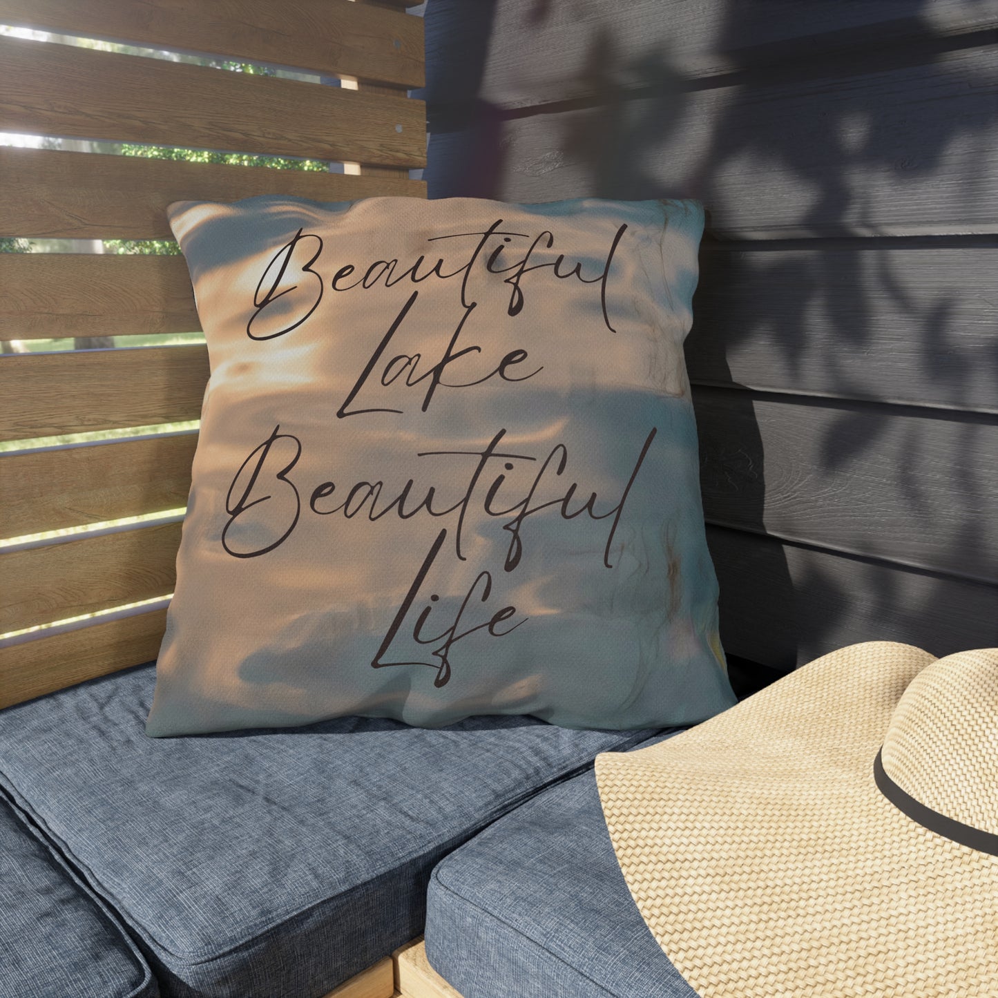 Beautiful Lake, Beautiful Life (PEBBLE) Outdoor Pillow