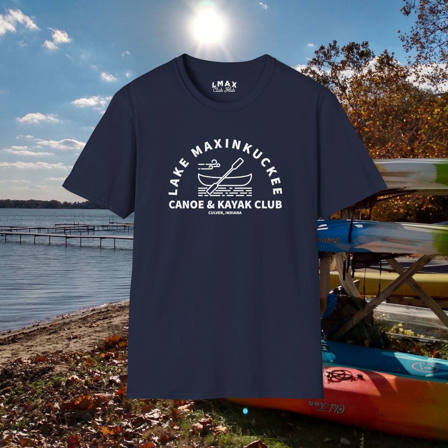 Lake Maxinkuckee Canoe & Kayak Club White Print Unisex Softstyle T-Shirt