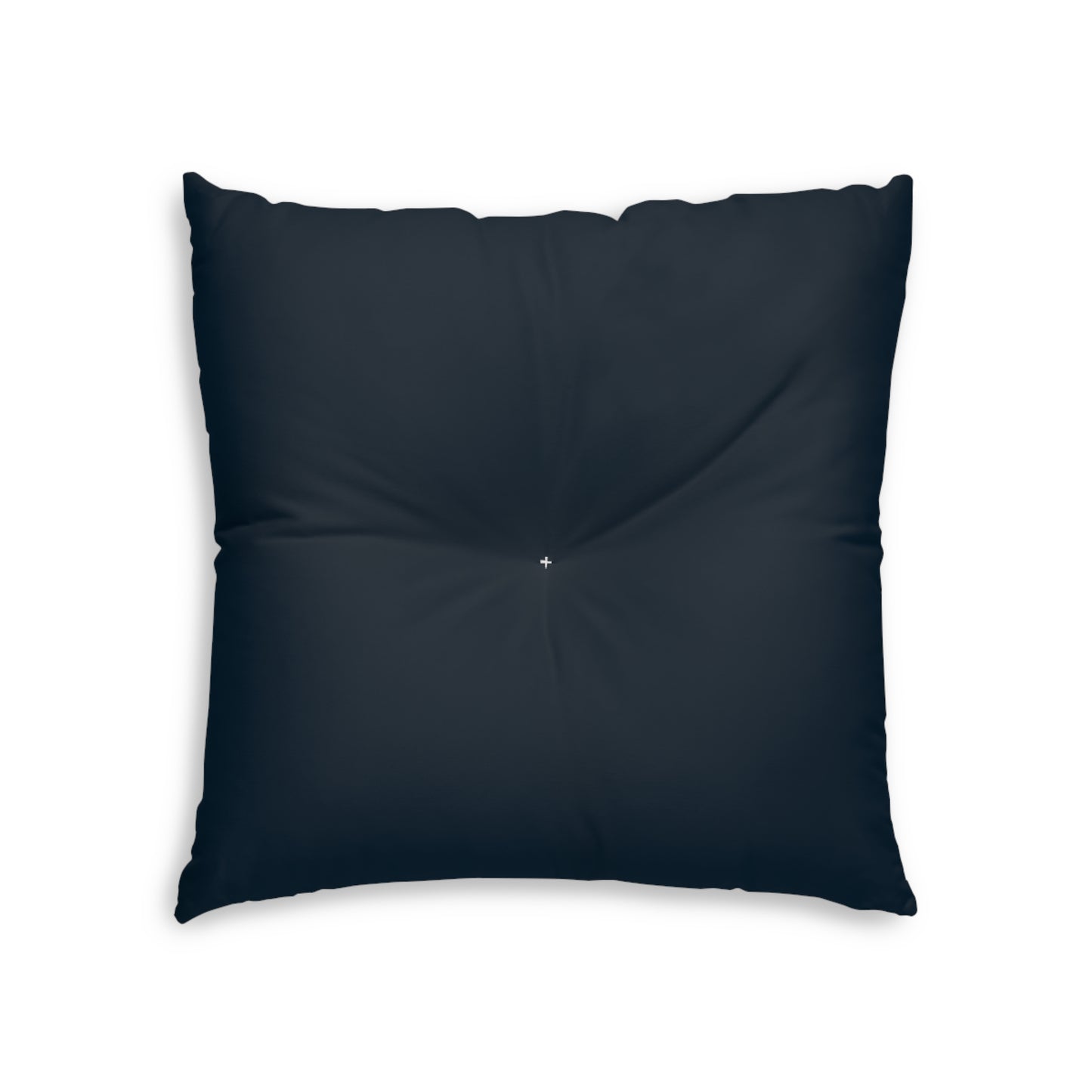 Fisherman in Boat Silhouette Tufted Floor Pillow, Square