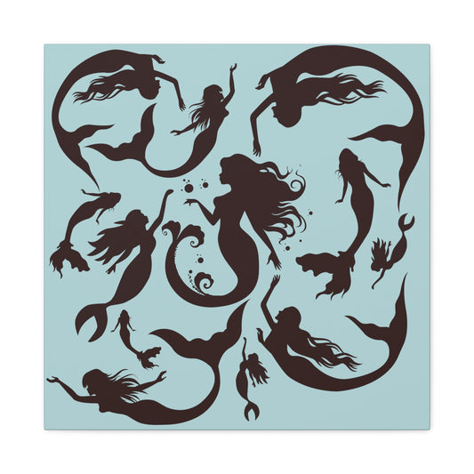 12 Mermaids, Matte Canvas, Stretched, 1.25"