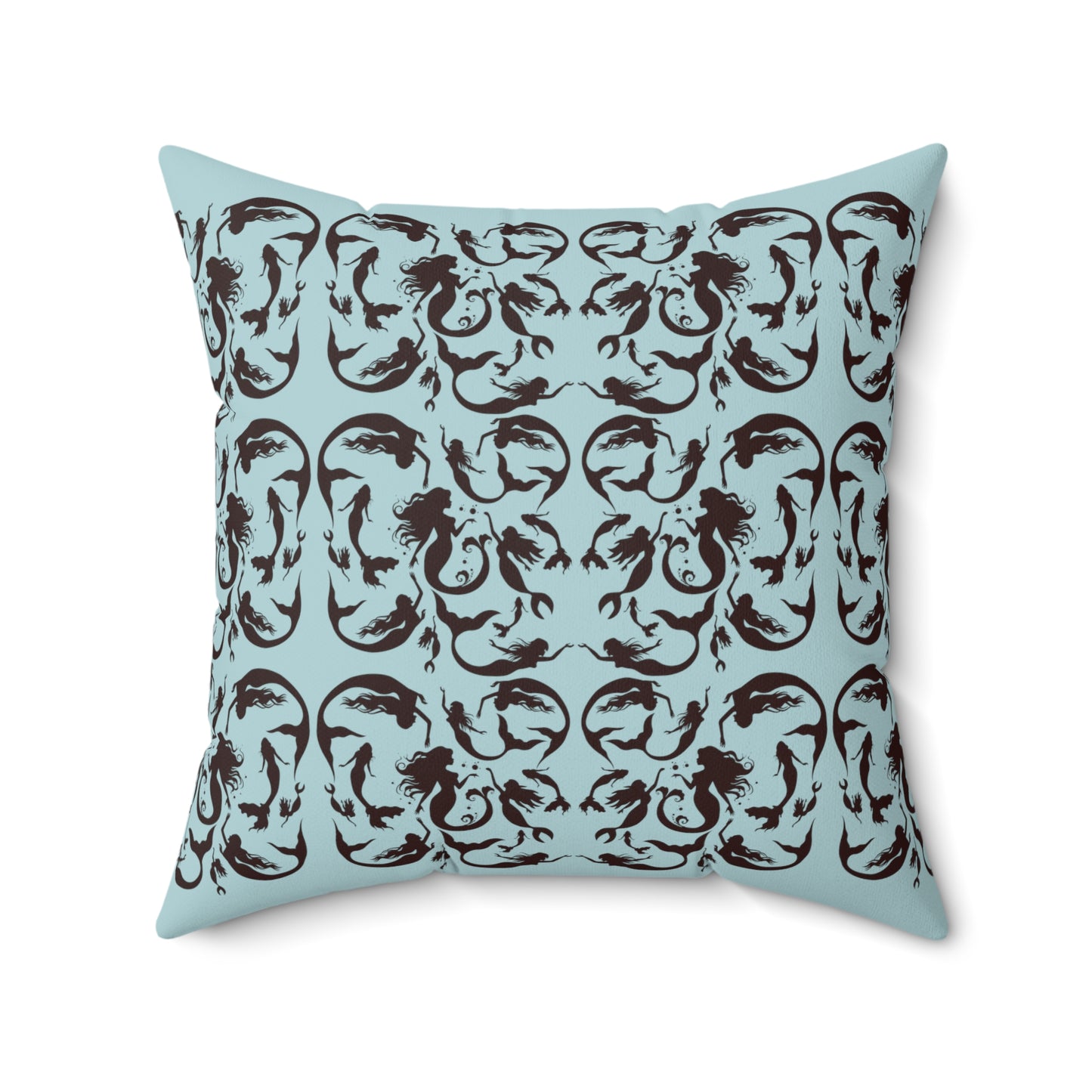 12 Mermaids in Silhouette (EARTH/SKY) Spun Polyester Square Pillow