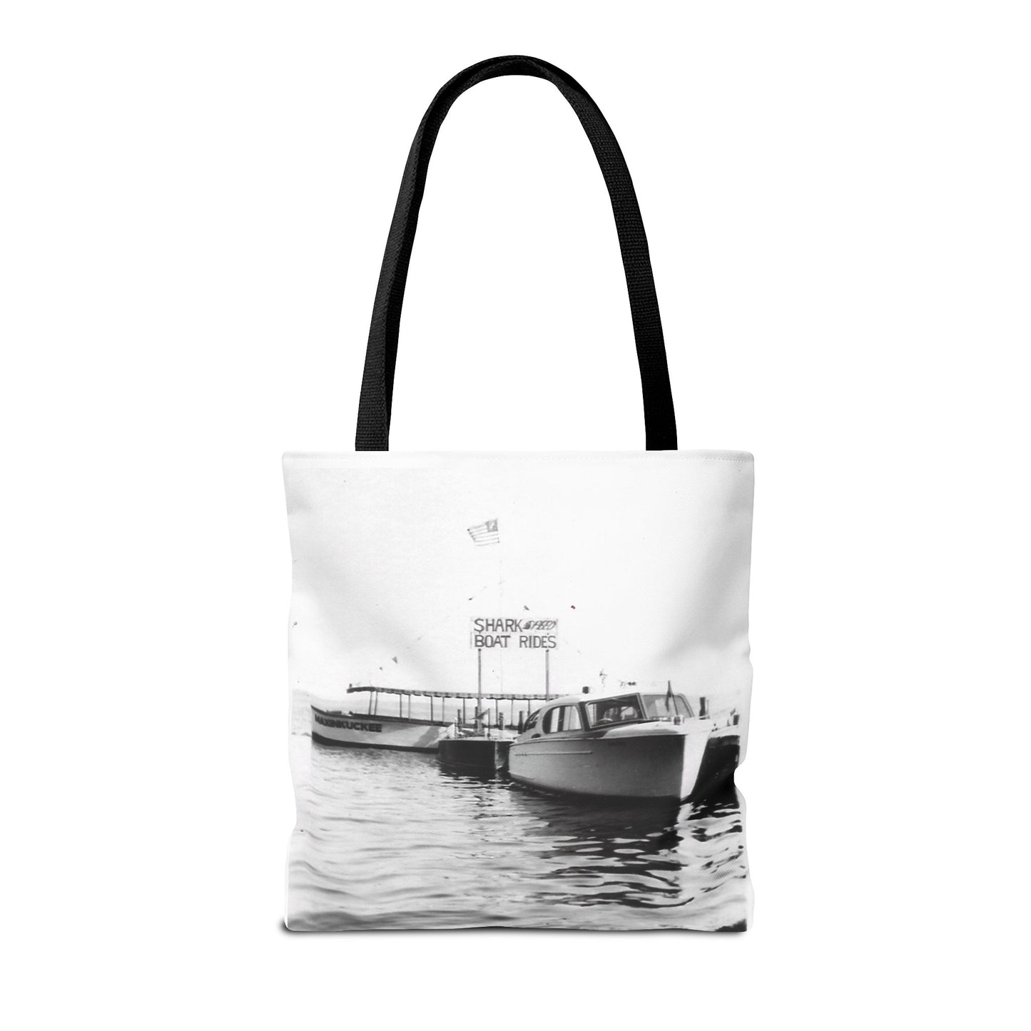 Lake Life Lake Maxinkuckee Culver Shark Boat Rides Graphic Tote Bag (AOP)