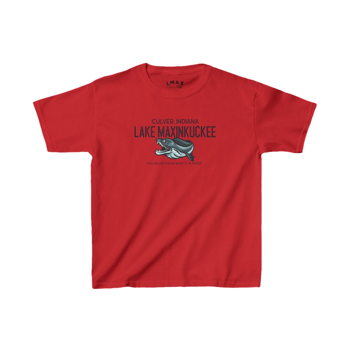 Lake Maxinkuckee What's in There graphic Kids Heavy Cotton™ Tee