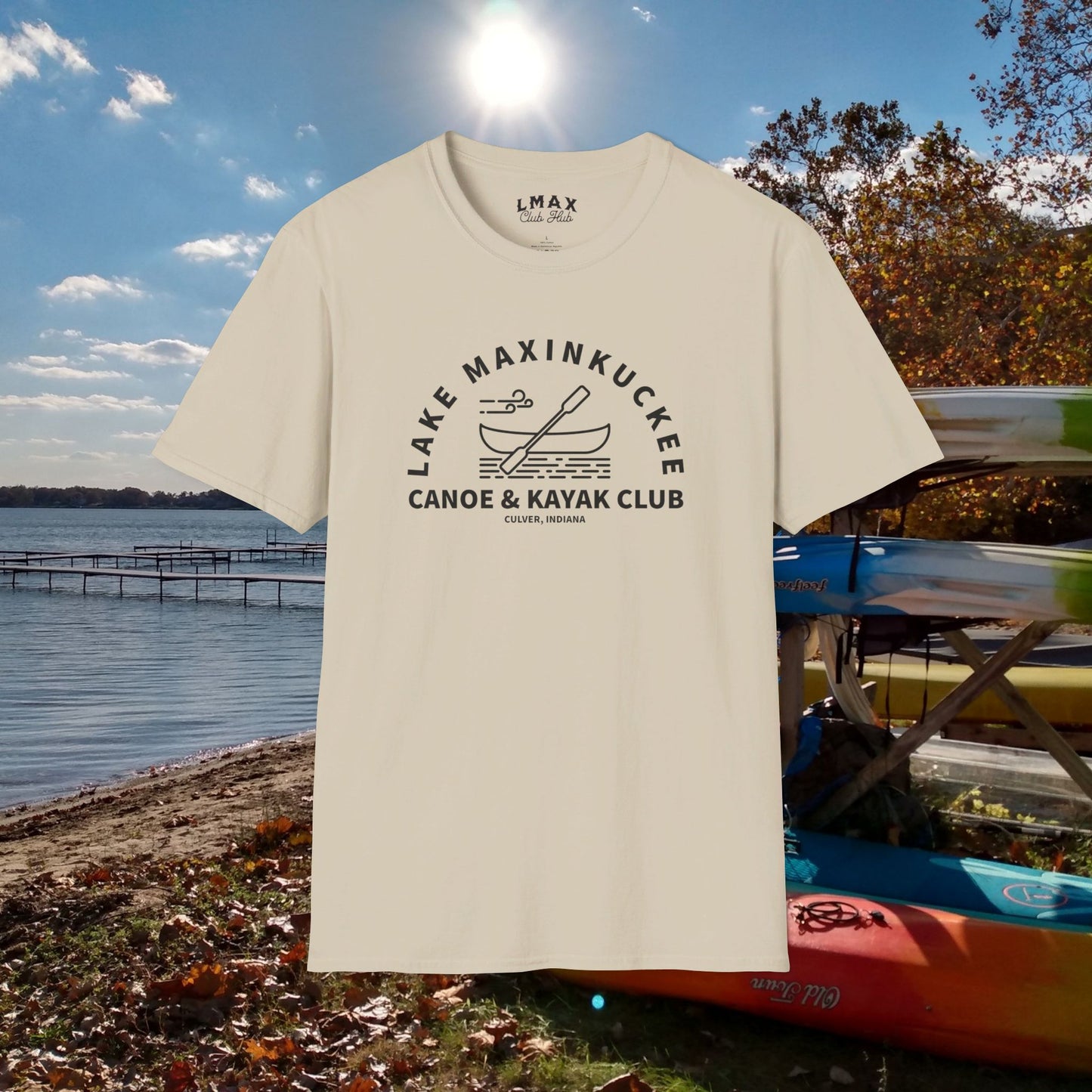 Lake Maxinkuckee Canoe & Kayak Club Black Print Unisex Unisex Softstyle T-Shirt