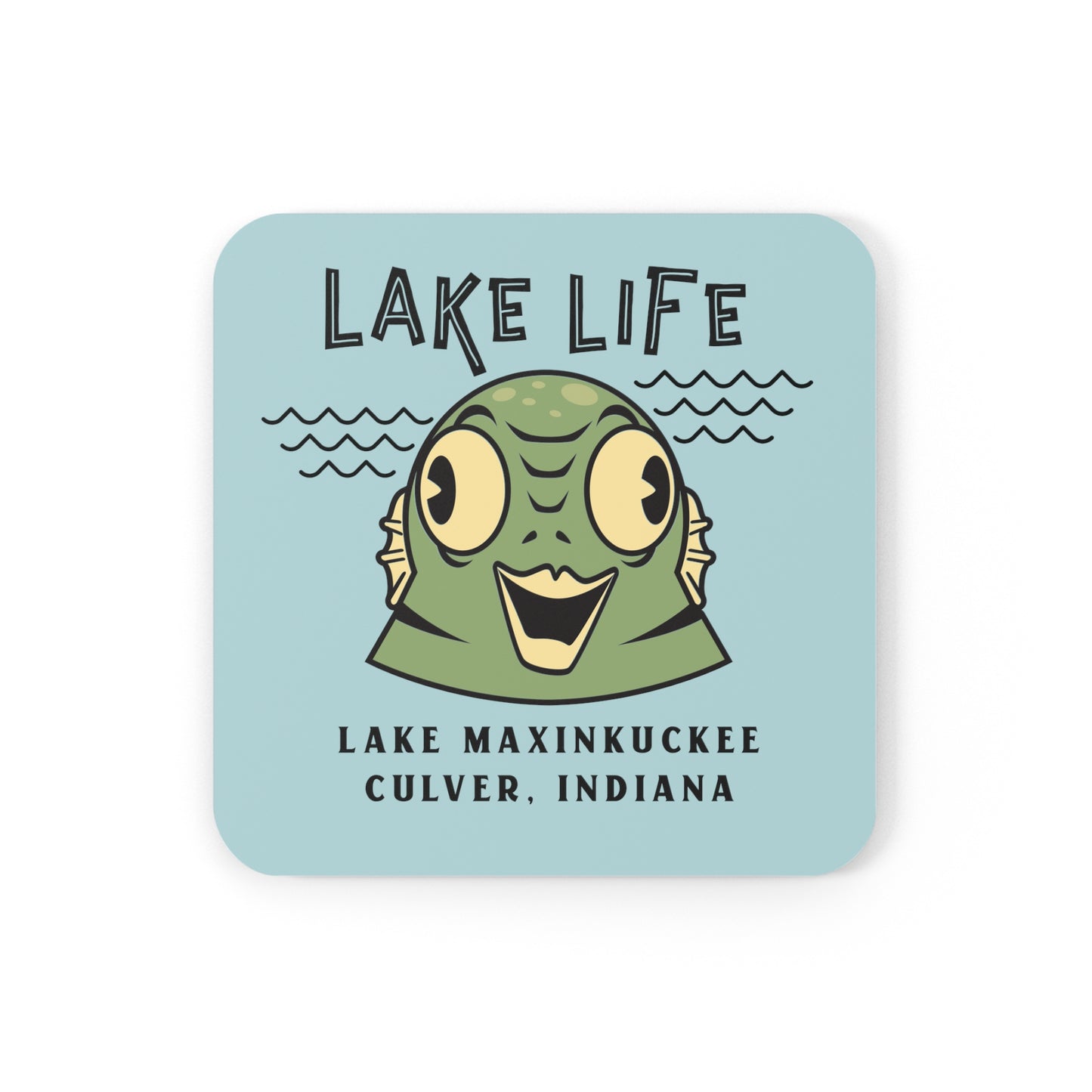 graphic of a water creature and text Lake Life Lake Maxinkuckee Culver Indiana