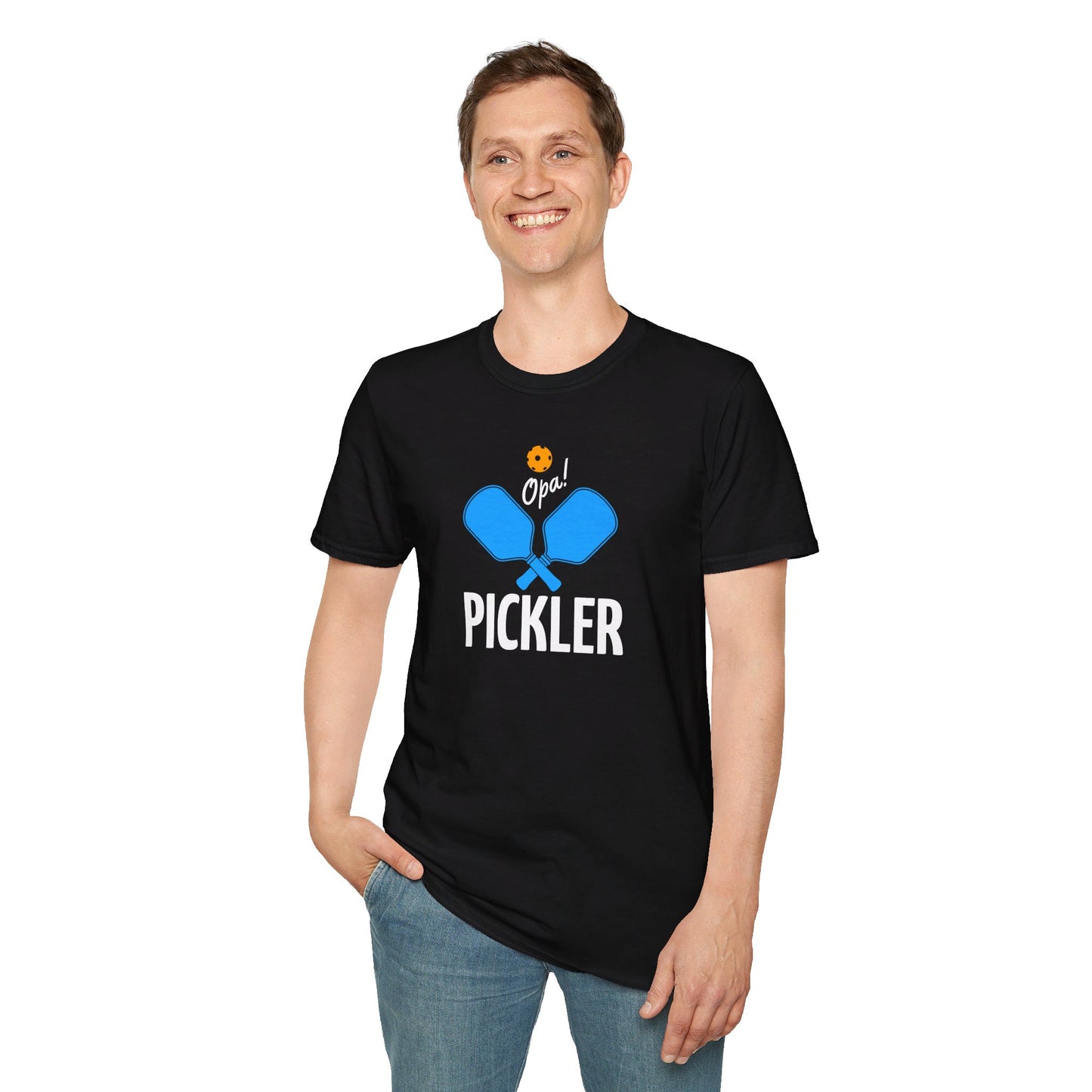 PICKLER Opa! Pickle Ball Unisex Softstyle T-Shirt