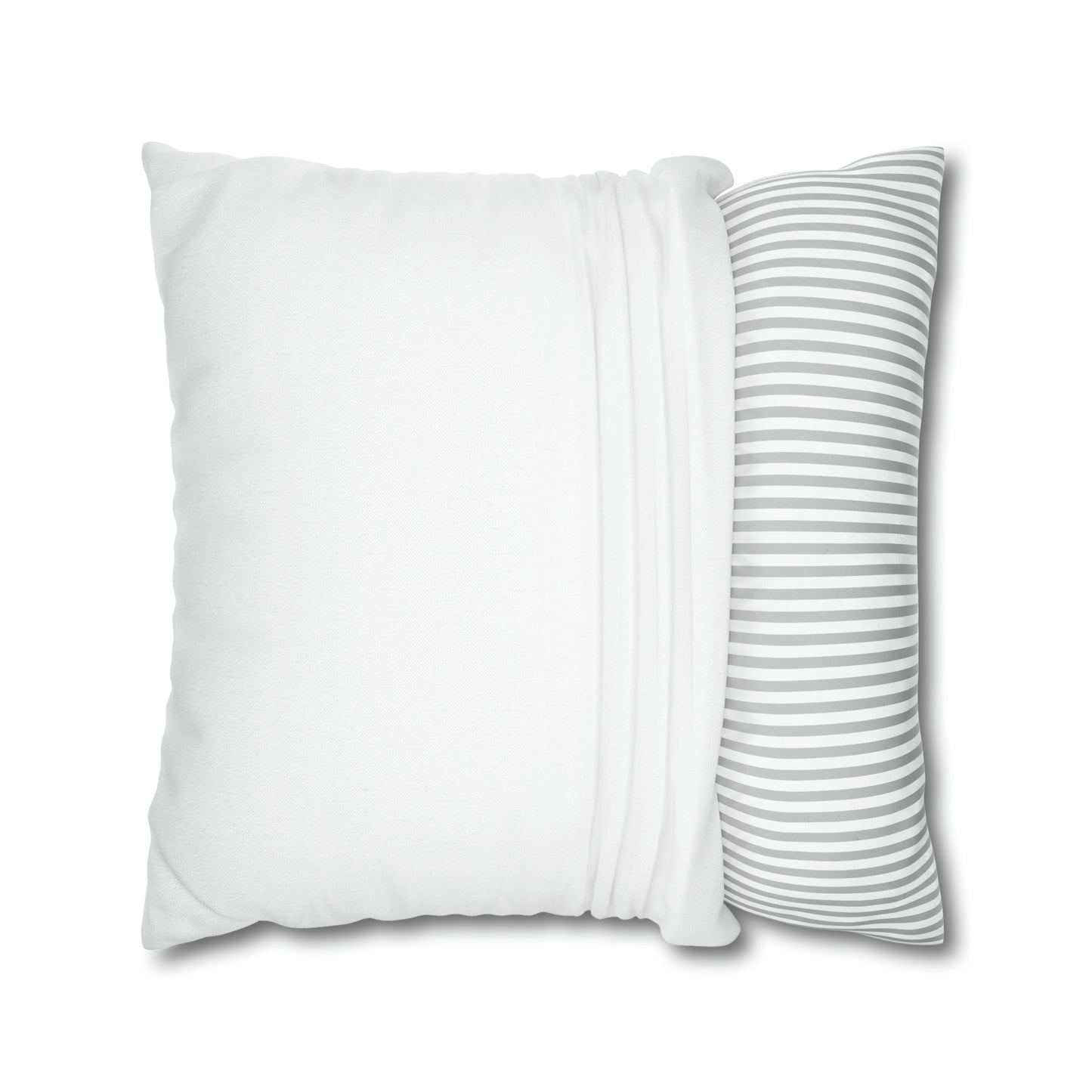 plain white square pillowcase front