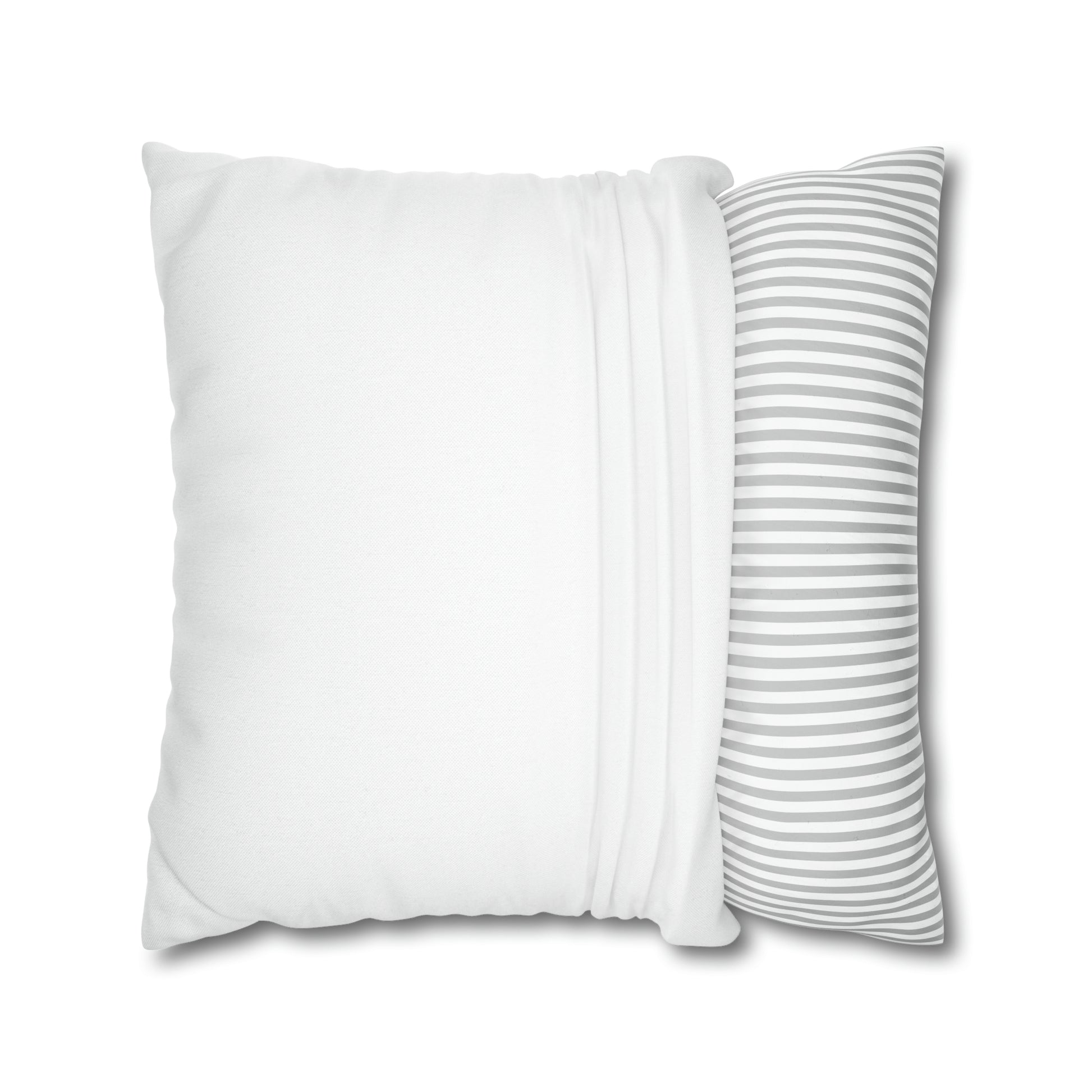 plain white square pillowcase front