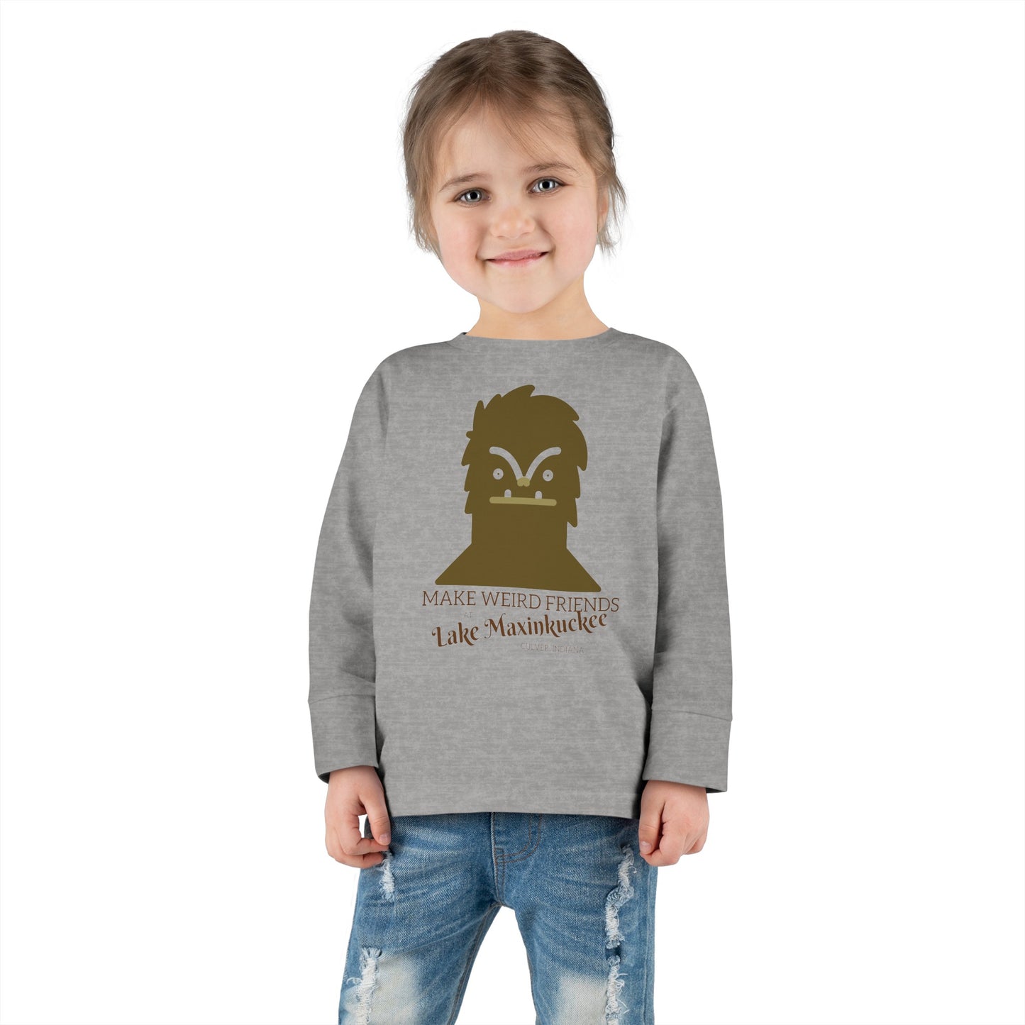 Lake Maxinkuckee Make Weird Friends Toddler Long Sleeve Tee