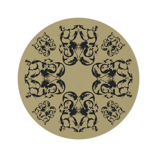 Mermaids in Silhouette Patterned Round Rug