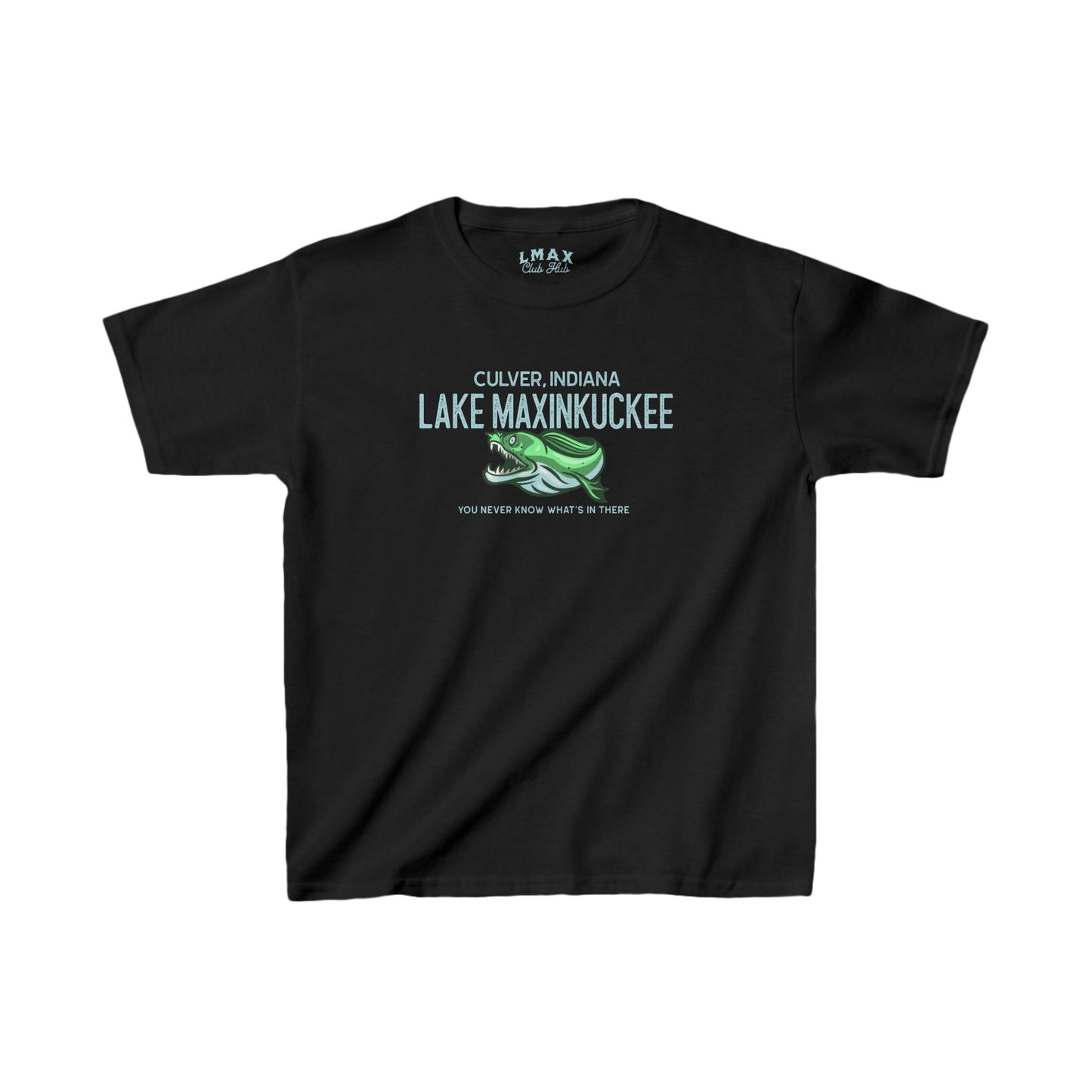 Lake Maxinkuckee What's in There graphic Kids Heavy Cotton™ Tee