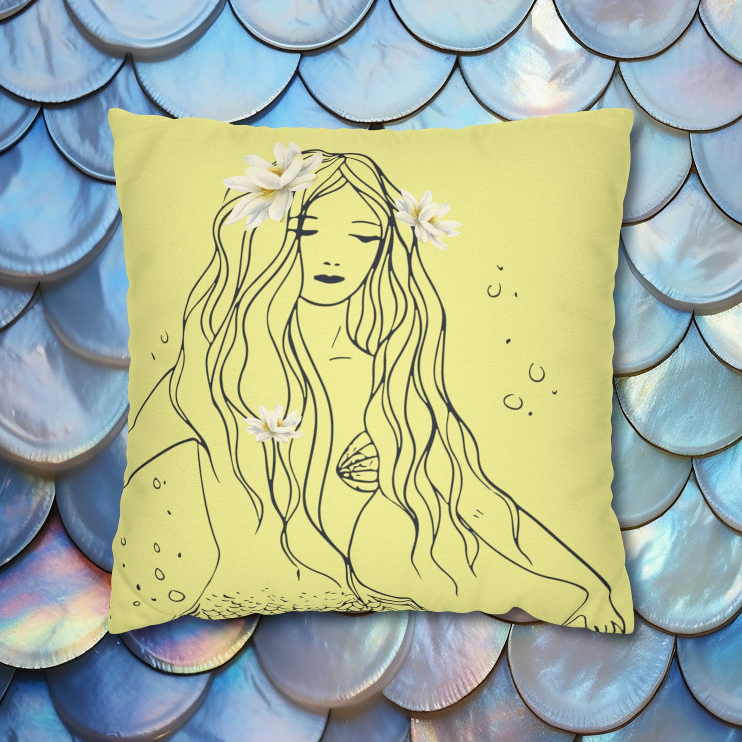 Chillax at Lake Max Drifter Mermaid (SUN) Spun Polyester Square Pillow Case