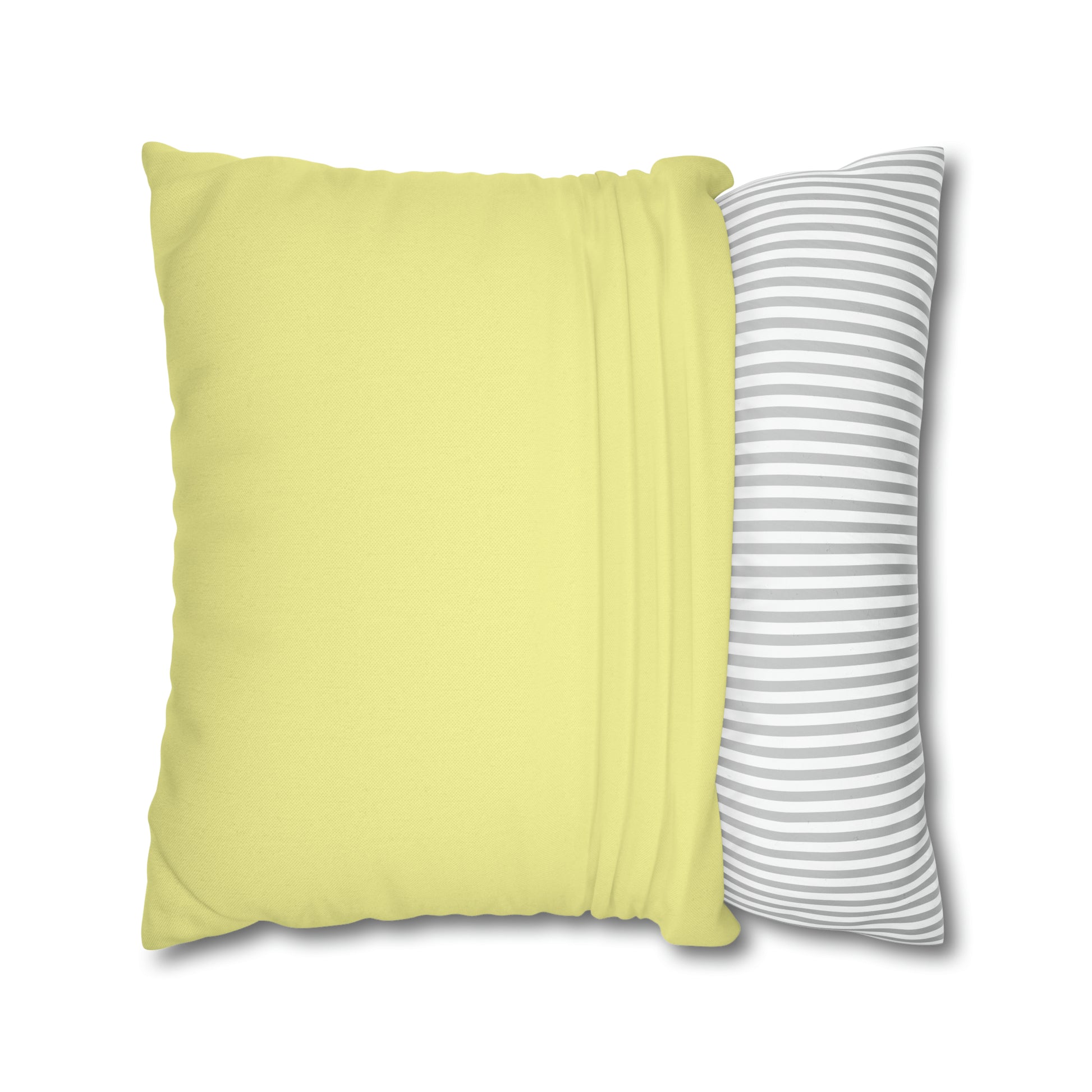 plain yellow square pillowcase front