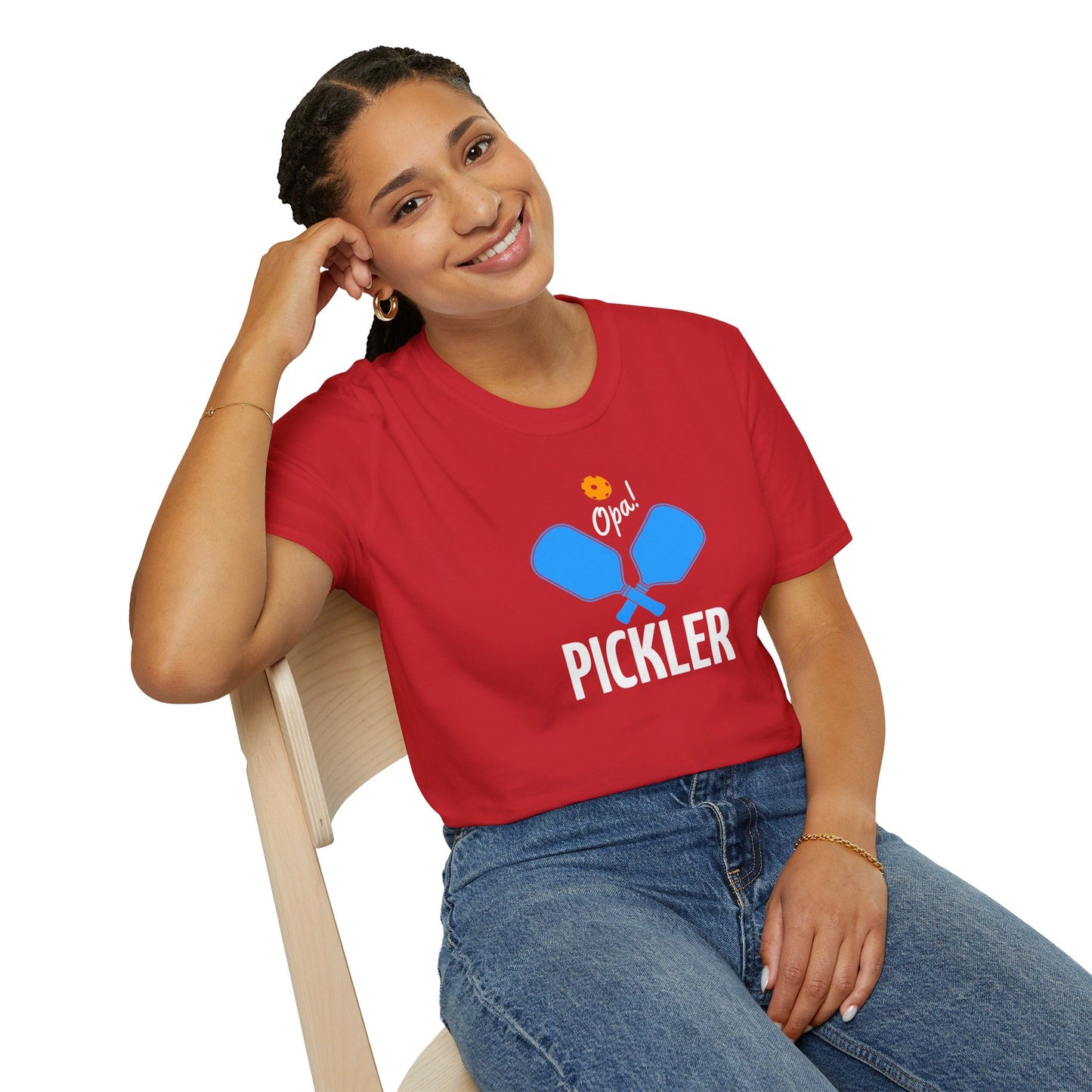 PICKLER Opa! Pickle Ball Unisex Softstyle T-Shirt