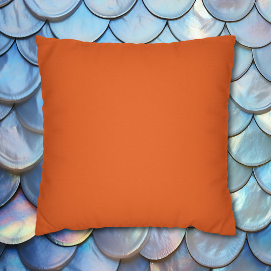 plain orange square pillowcase front