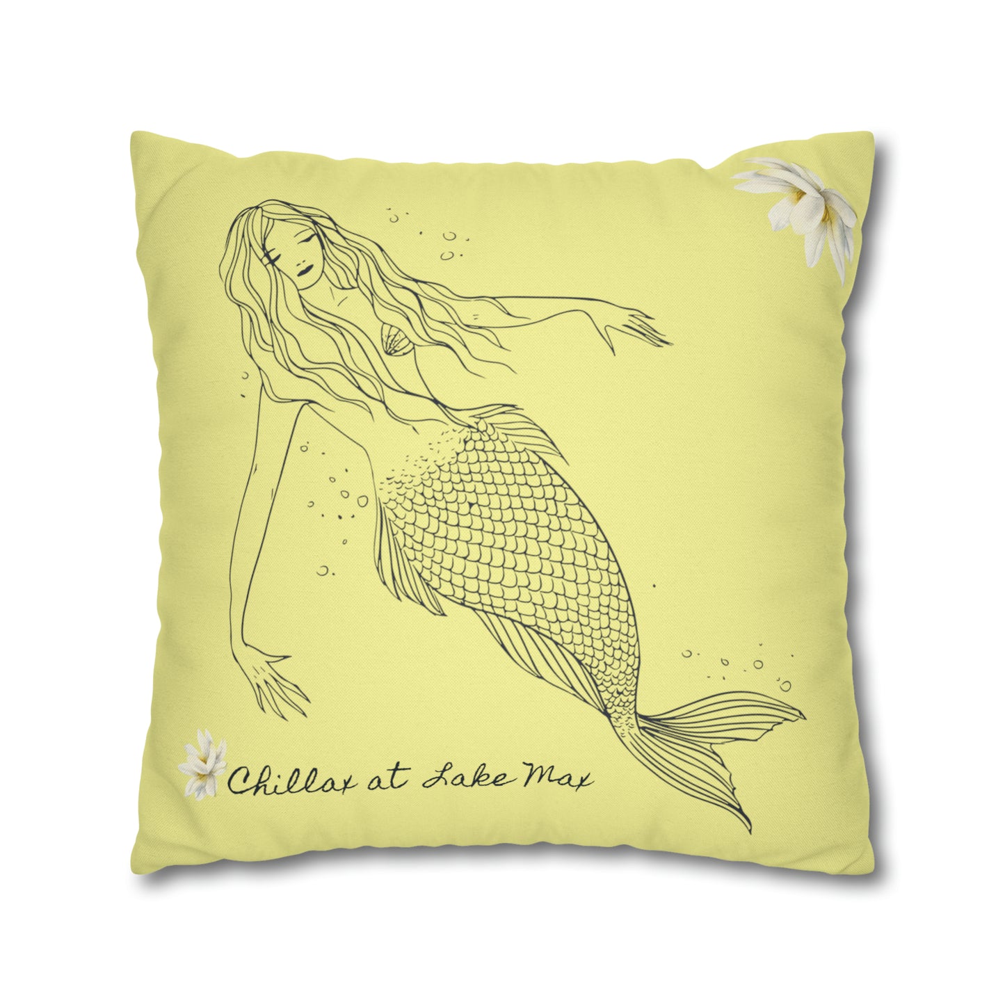 Chillax at Lake Max Drifter Mermaid (SUN) Spun Polyester Square Pillow Case