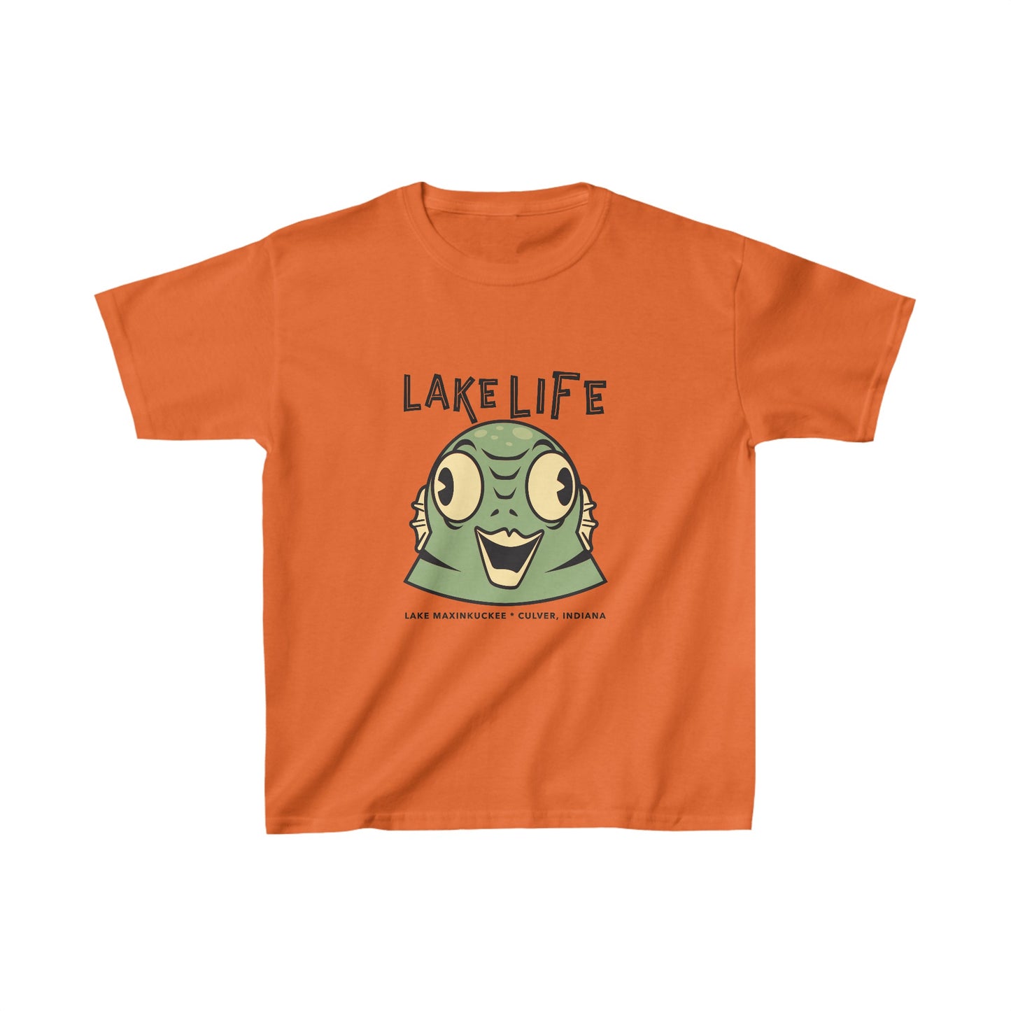 Lake Life Lake Maxinkuckee Culver Indiana Water Creature Graphic Kids Heavy Cotton™ Tee