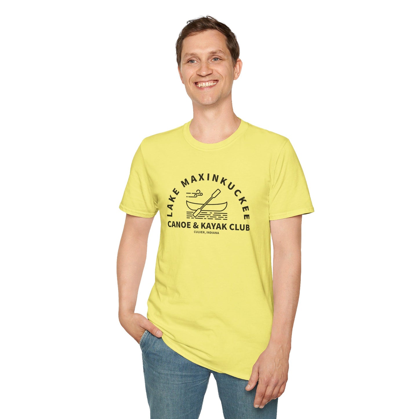 Lake Maxinkuckee Canoe & Kayak Club Black Print Unisex Unisex Softstyle T-Shirt