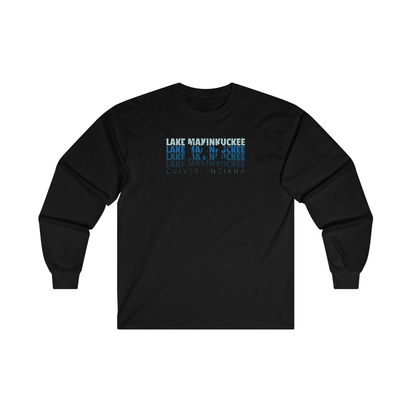 Lake Maxinkuckee Culver Indiana (BLUES) Unisex Garment-dyed Long Sleeve T-Shirt