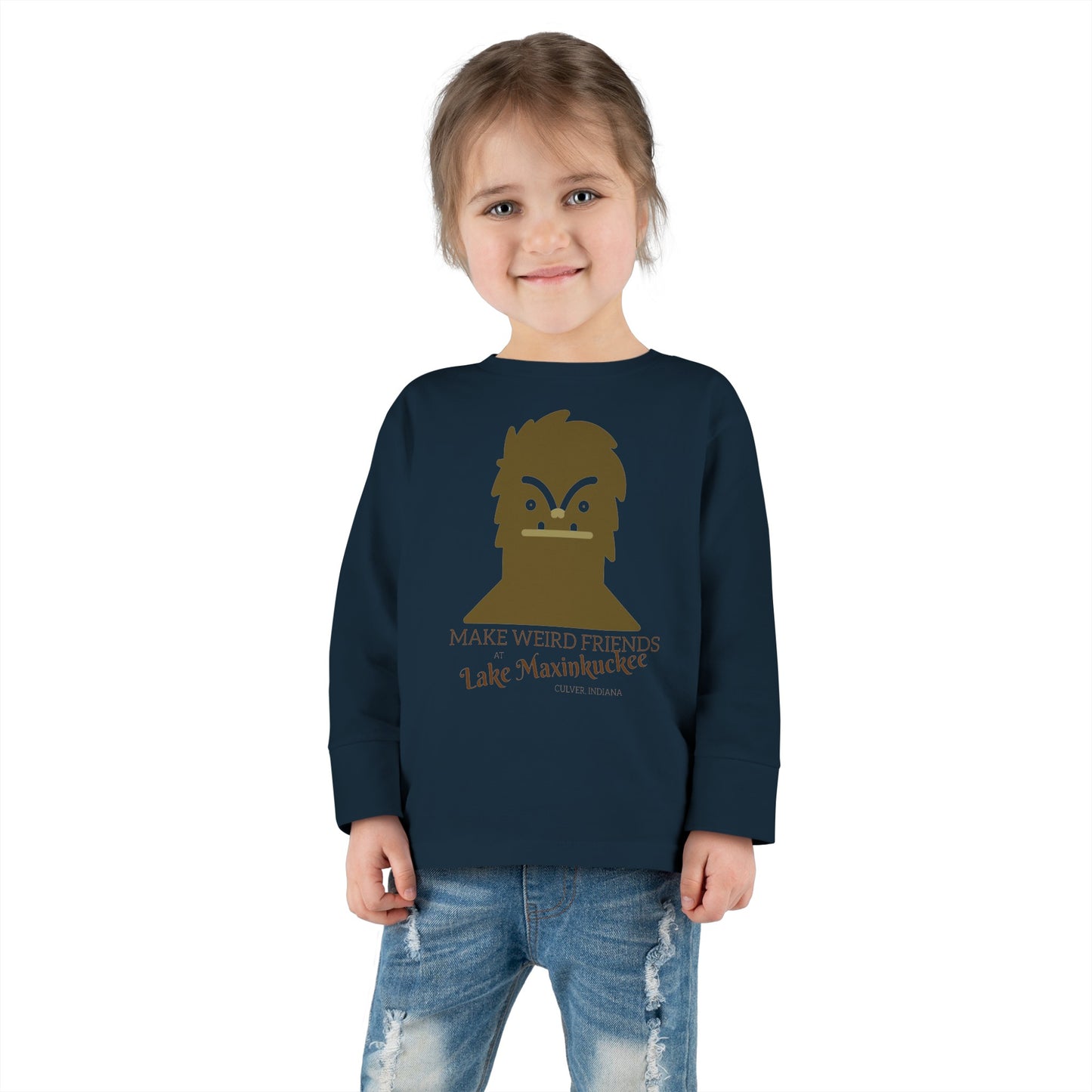 Lake Maxinkuckee Make Weird Friends Toddler Long Sleeve Tee