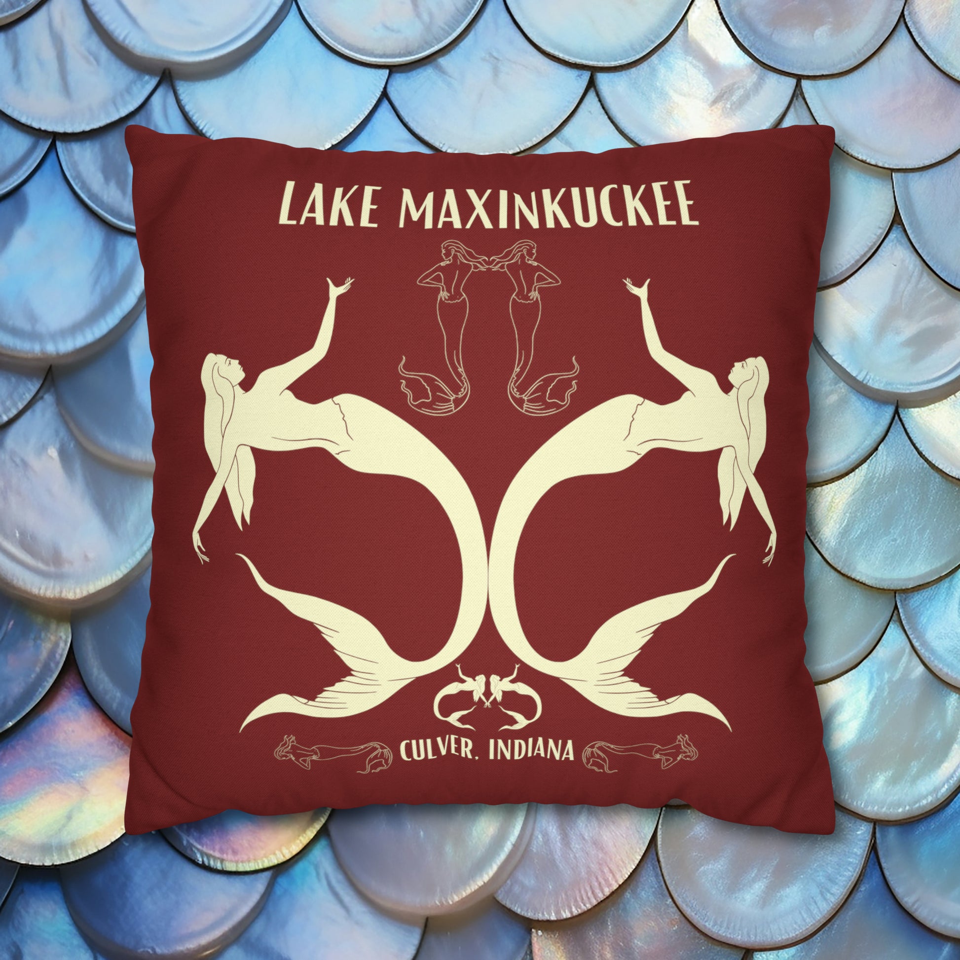 Mermaids silhouettes pillowcase