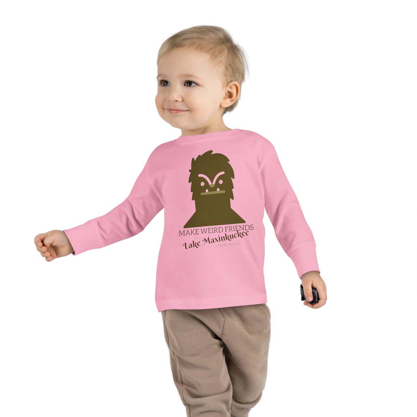 Lake Maxinkuckee Make Weird Friends Toddler Long Sleeve Tee