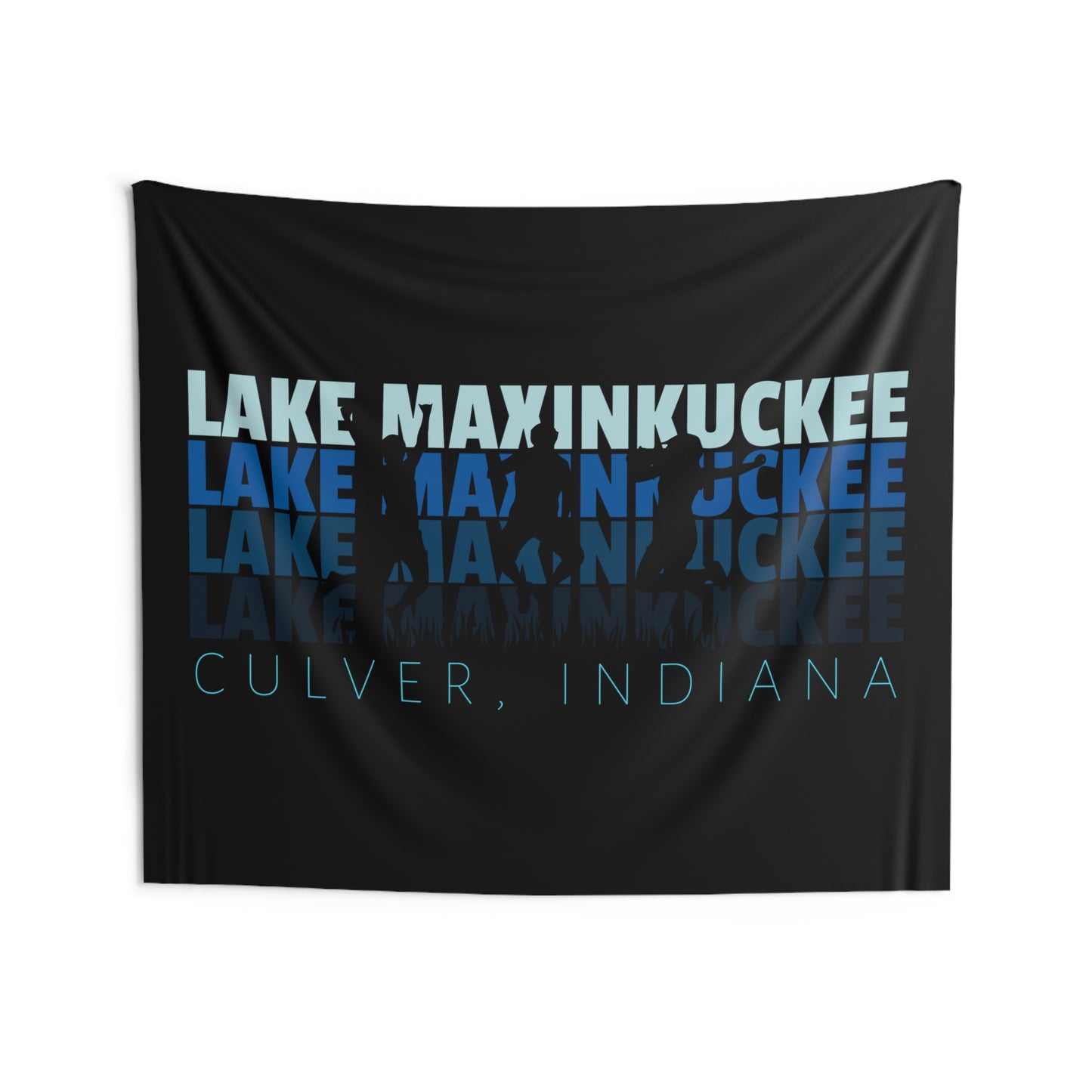 Lake Maxinkuckee Culver Indiana Blues Graphic Indoor Wall Tapestries