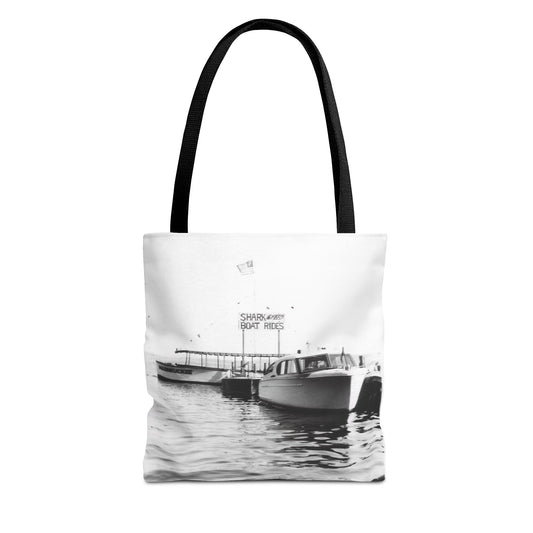 Lake Life Lake Maxinkuckee Culver Shark Boat Rides Graphic Tote Bag (AOP)