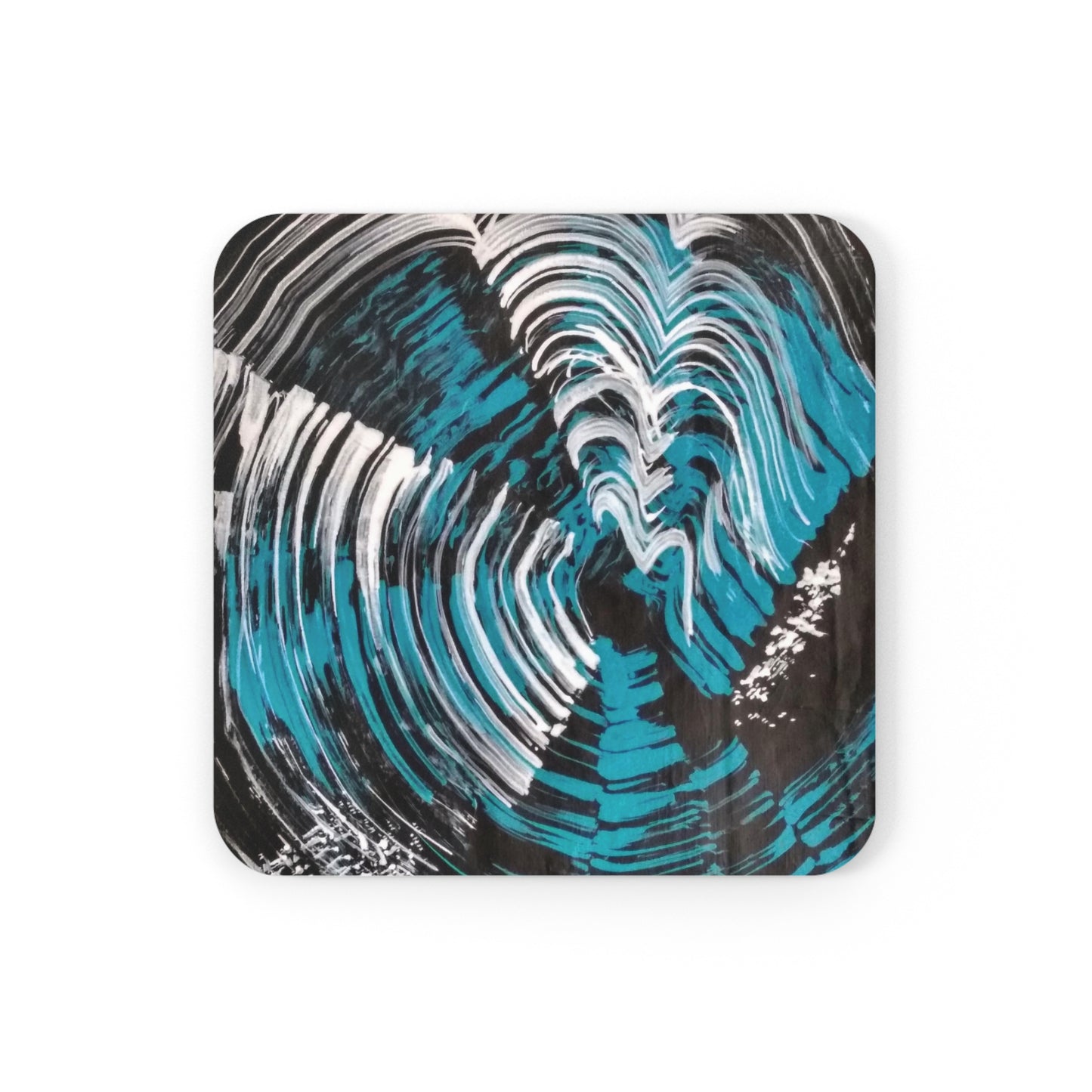 Jellyfish Slinky #12 abstract graphic in black, white, turquoise