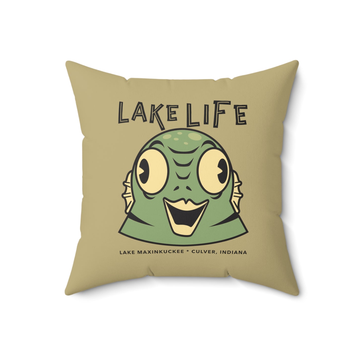 graphic of a water creature and text Lake Life Lake Maxinkuckee Culver Indiana