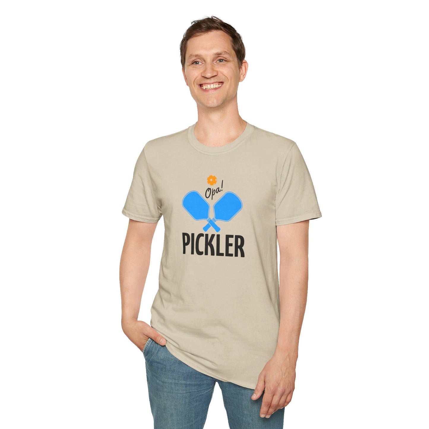 PICKLER Opa! Pickle Ball Unisex Softstyle T-Shirt