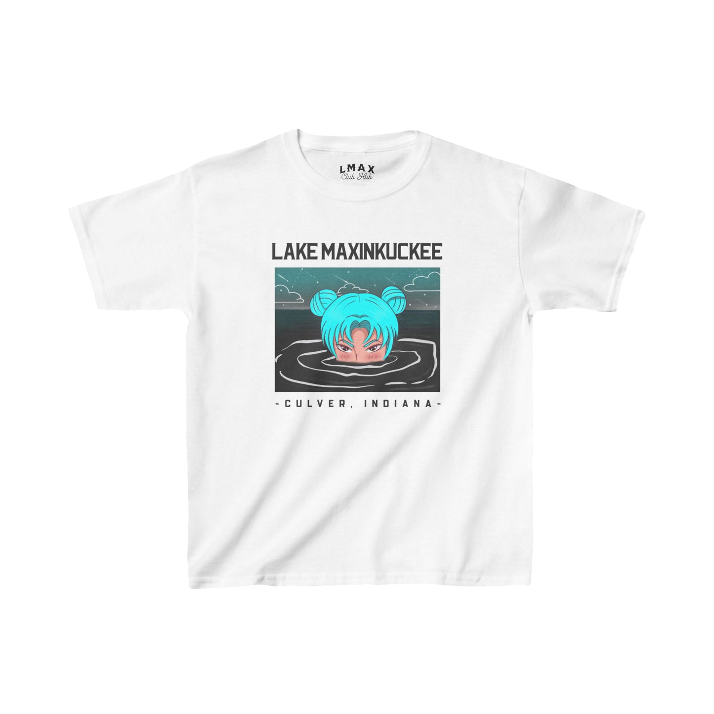 Lake Life Lake Maxinkuckee Culver Indiana Soaking Girl Graphic Kids Heavy Cotton™ Tee