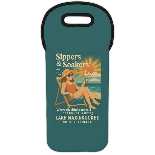 Bottle bag with 'Sippers & Soakers' design